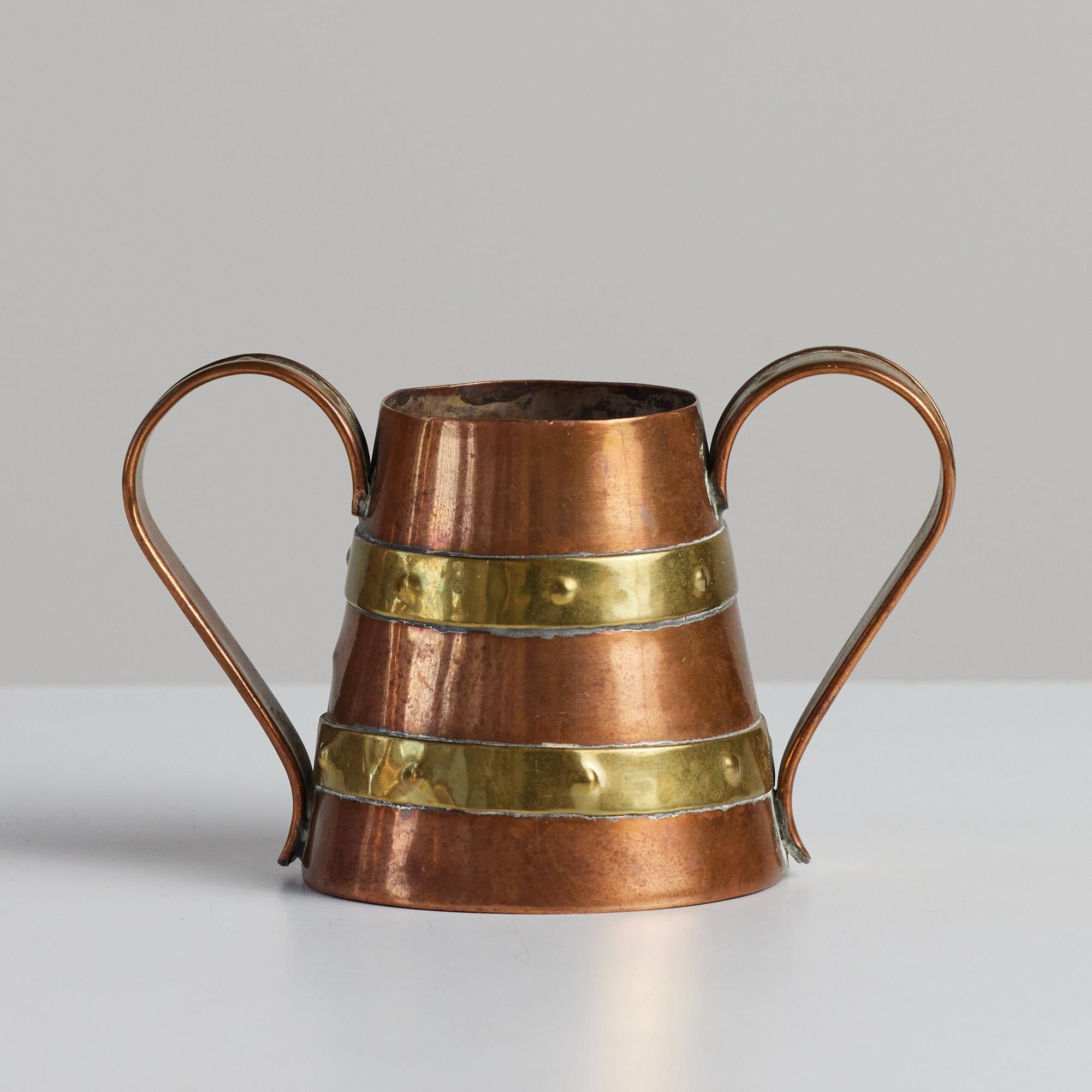 R. Martinez Mexican Brass & Copper Tea Service Set For Sale 5