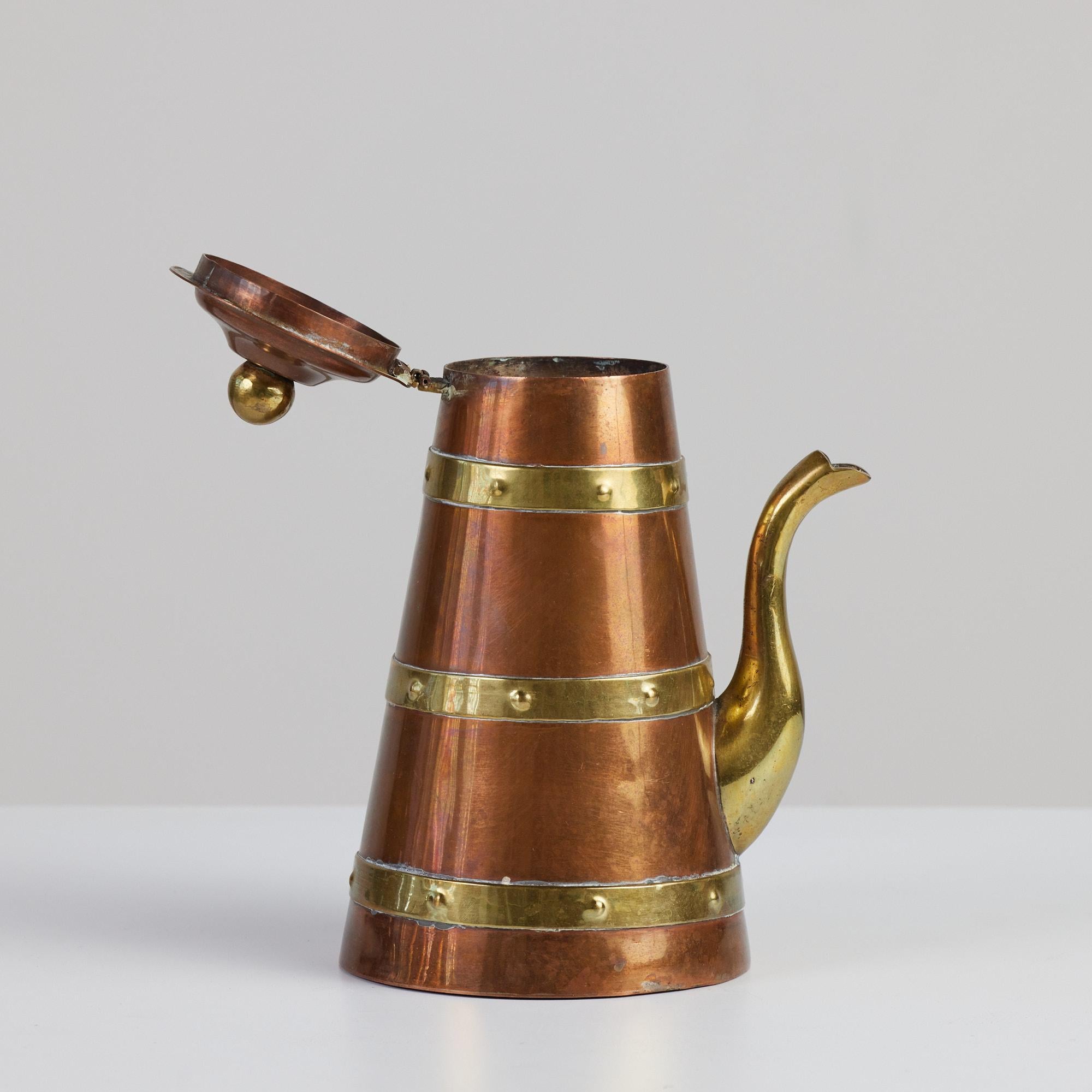 R. Martinez Mexican Brass & Copper Tea Service Set For Sale 1