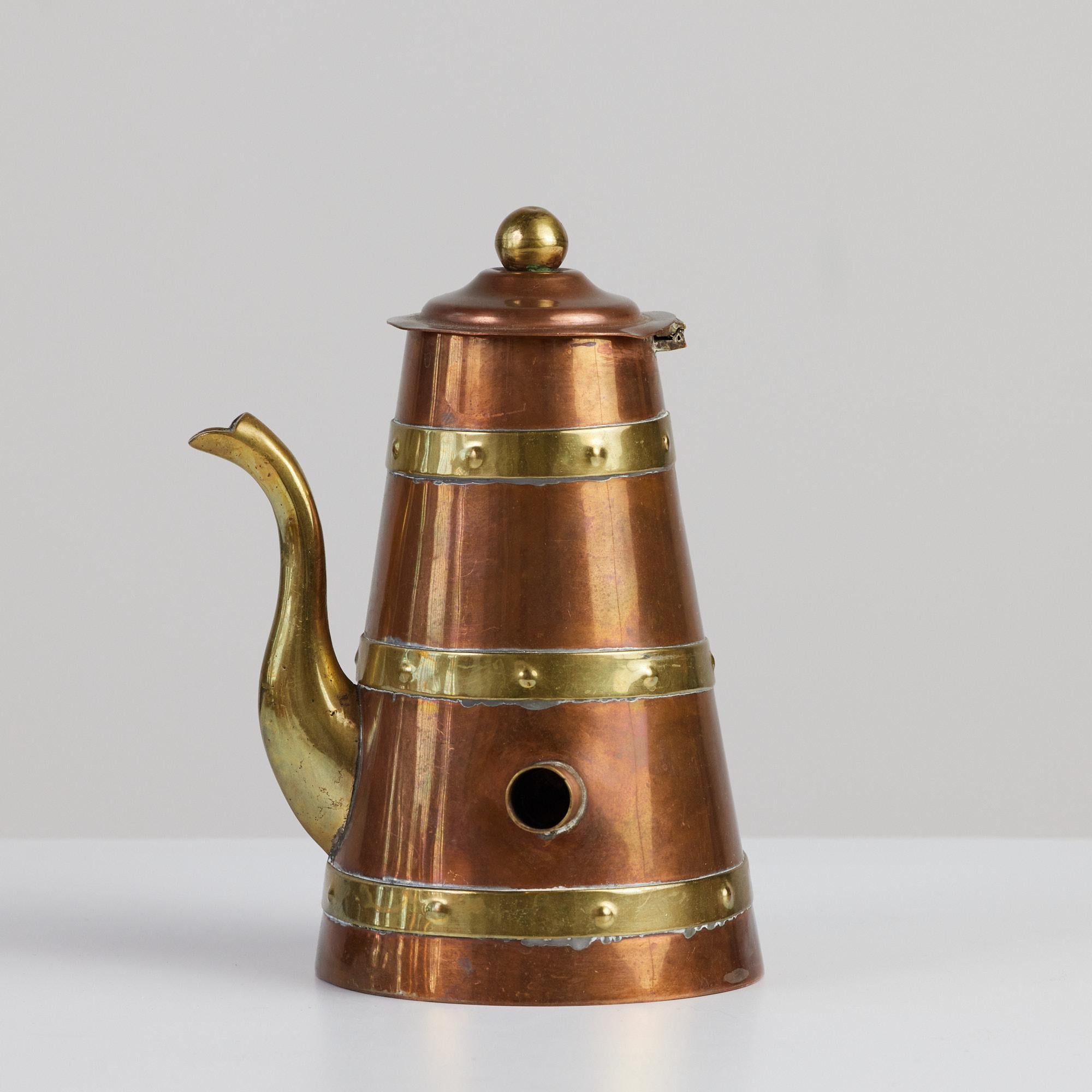 R. Martinez Mexican Brass & Copper Tea Service Set For Sale 2