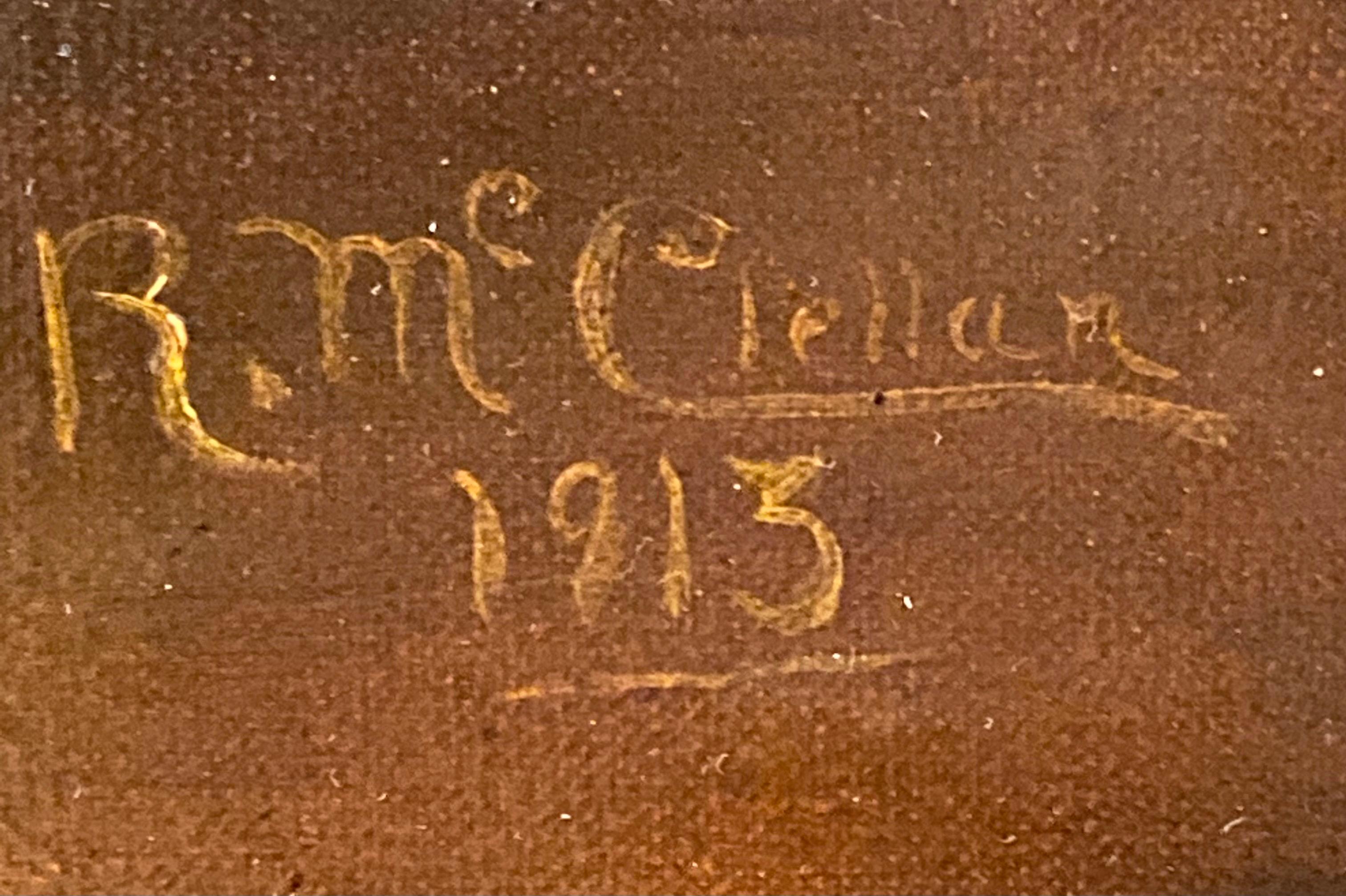 Escuela Americana (XX) - Joven junto a la ventana - Óleo sobre tela - Año 1913 For Sale 1