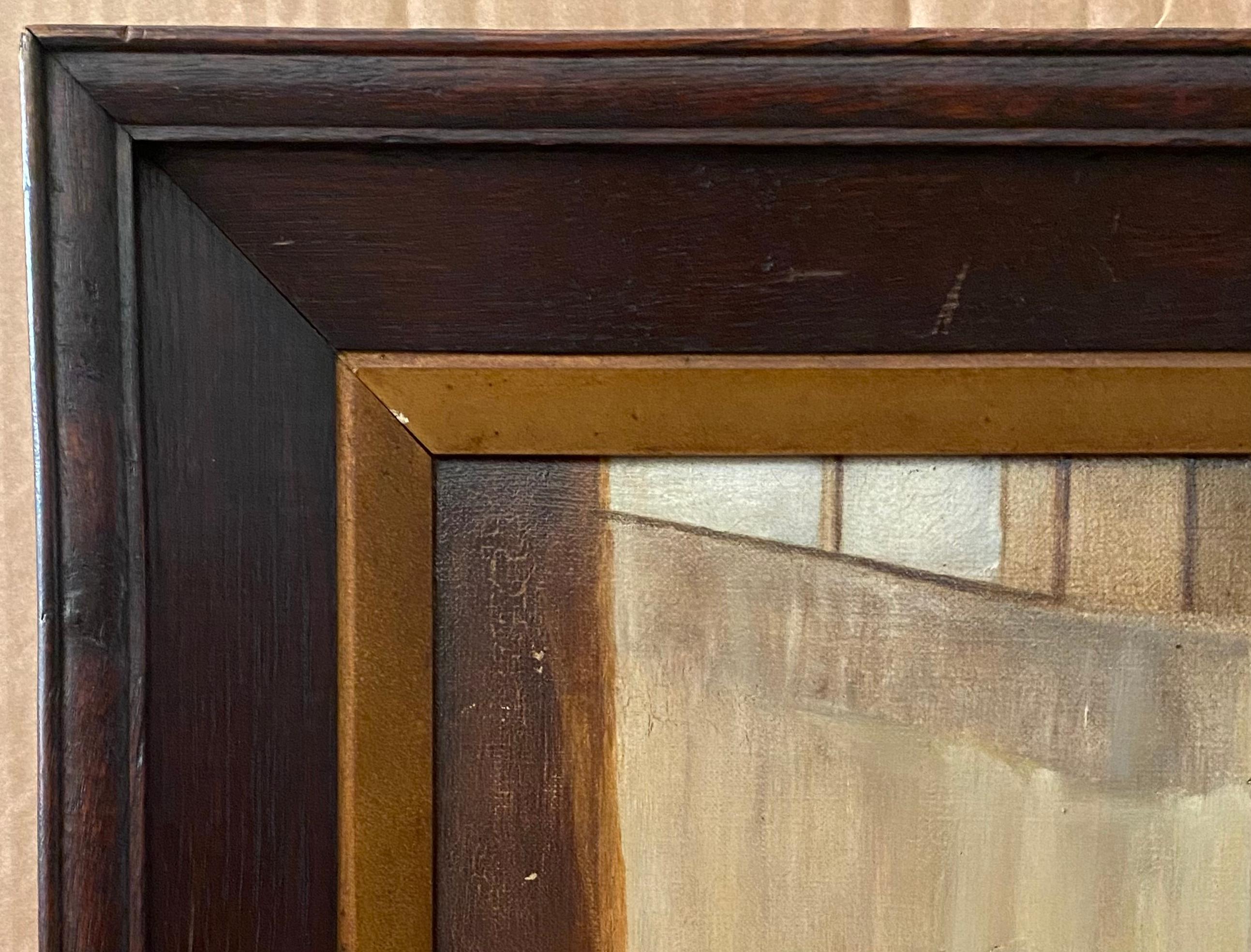 Escuela Americana (XX) - Joven junto a la ventana - Óleo sobre tela - Año 1913 For Sale 2