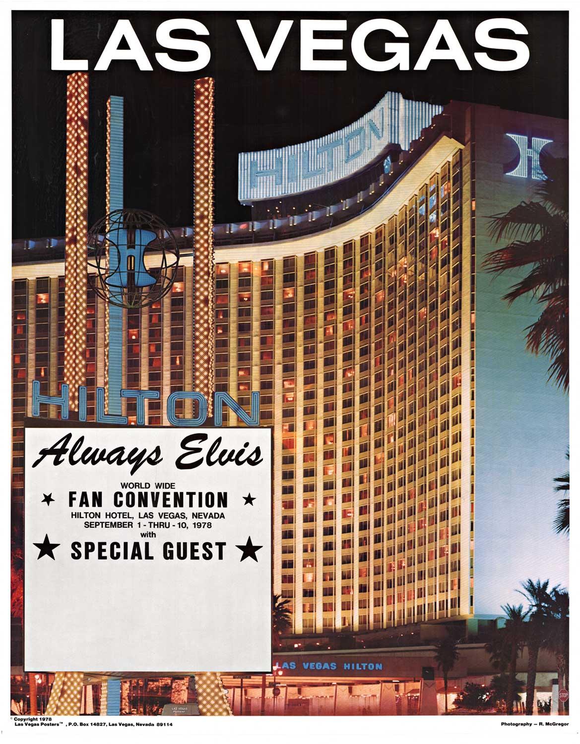 Original Las Vegas, Always Elvis World Wide Fan Convention vintage poster 