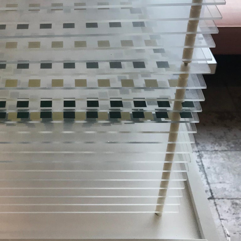 R. Michael Reed Geometric Plexiglass Sculpture w/ Pedestal Display