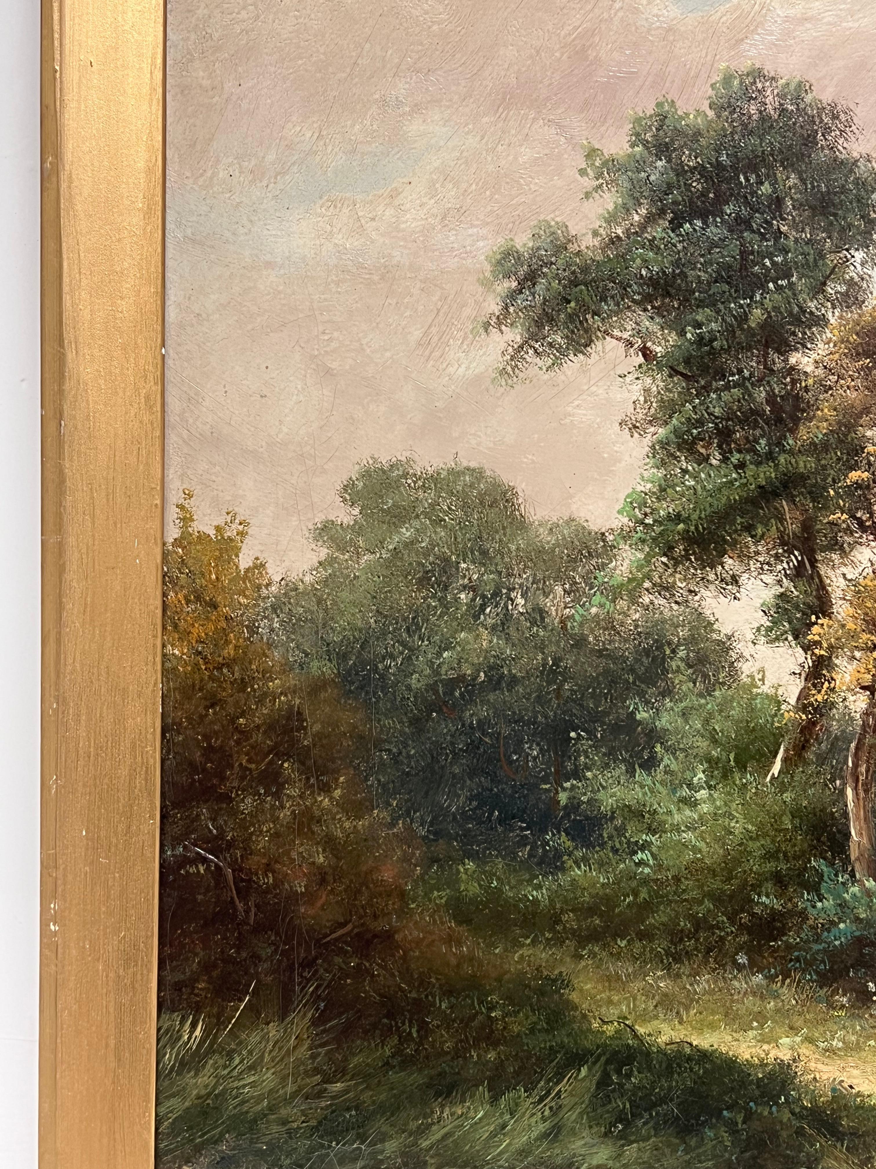 Viktorianische traditionelle englische ländliche Landschaft signiert Malerei Erntearbeiter im Angebot 4
