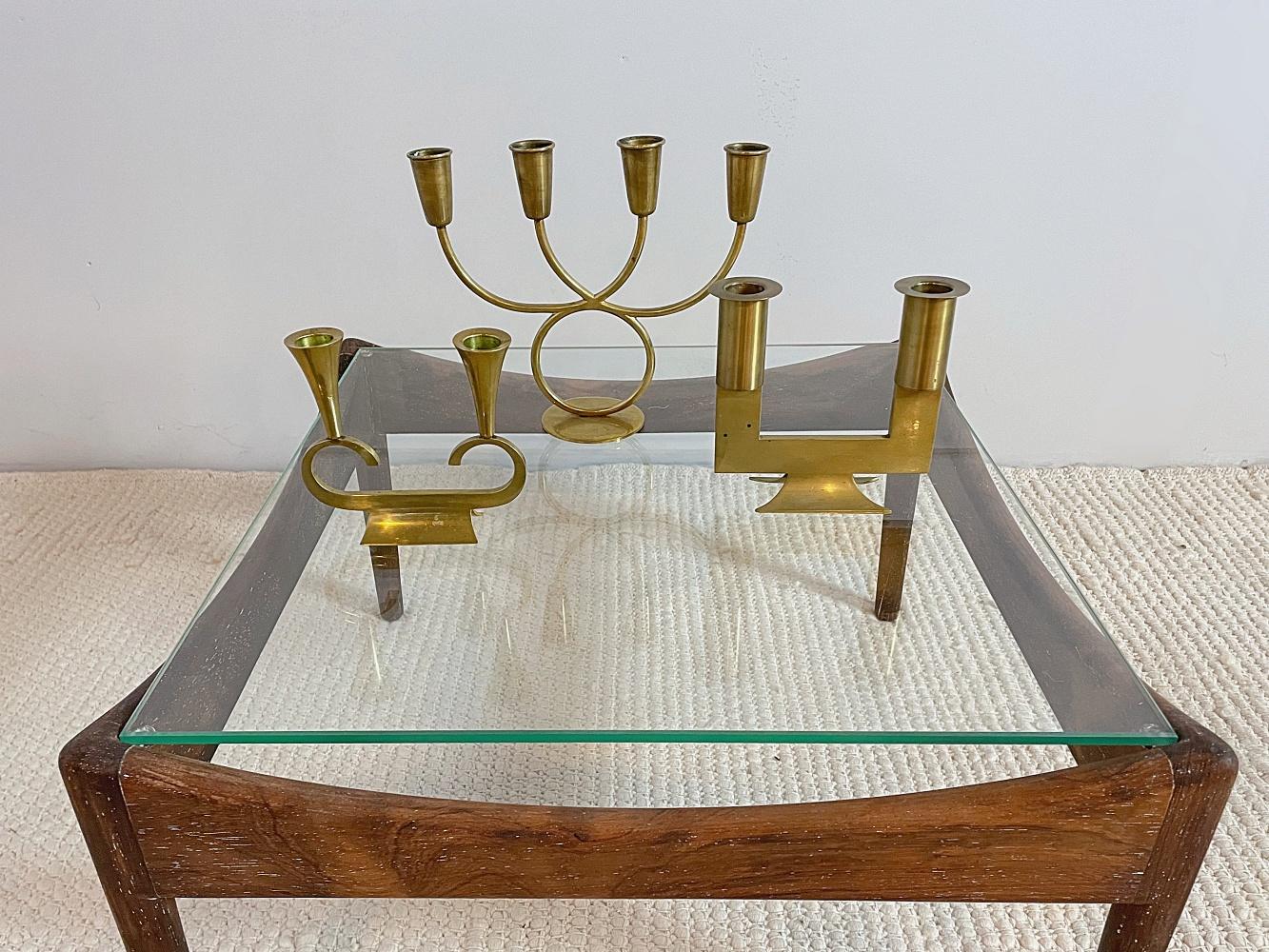 Beautiful midcentury four arms candelabra designed and made by famous Austrian designer Richard Rohac, 1960s, Austria. Handmade polished massive brass.
Very good original condition with lovely patina.

