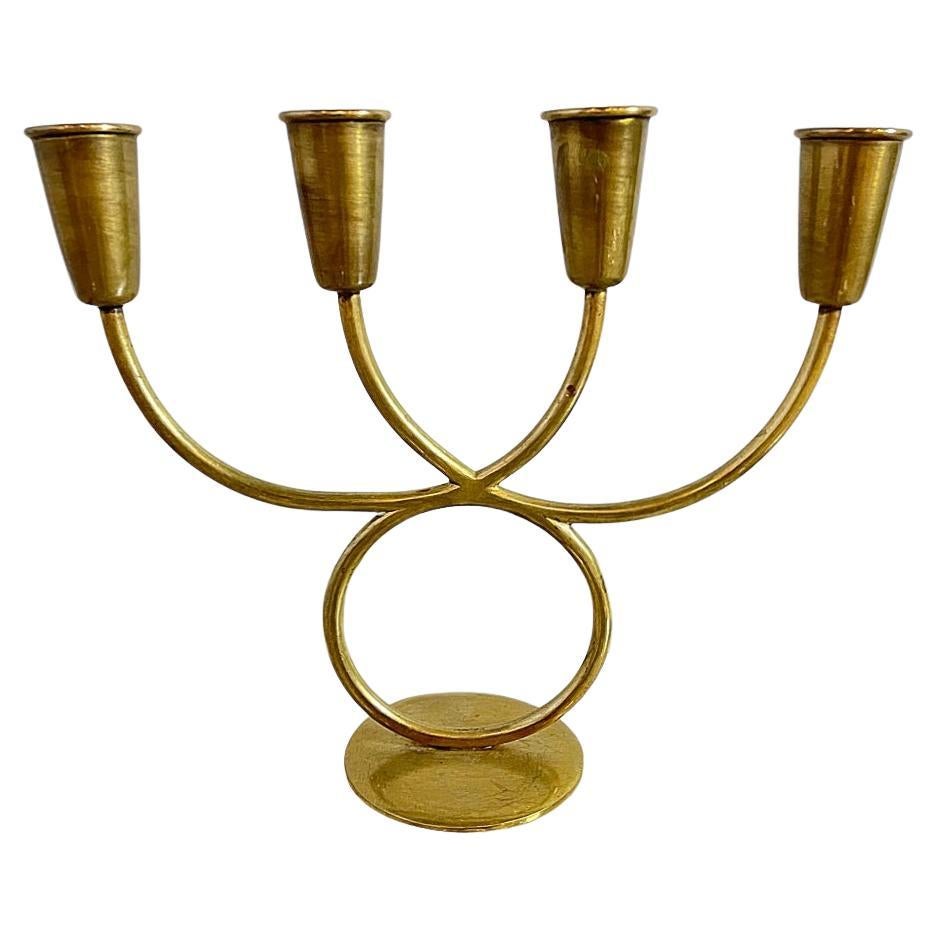 R. Rohac Midcentury Organic Brass Candleholder, Candelabra, 1960s, Austria