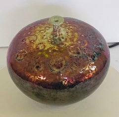 R. Rolli Deruta Italian Studio Ceramic Vase with Volcanic Glaze