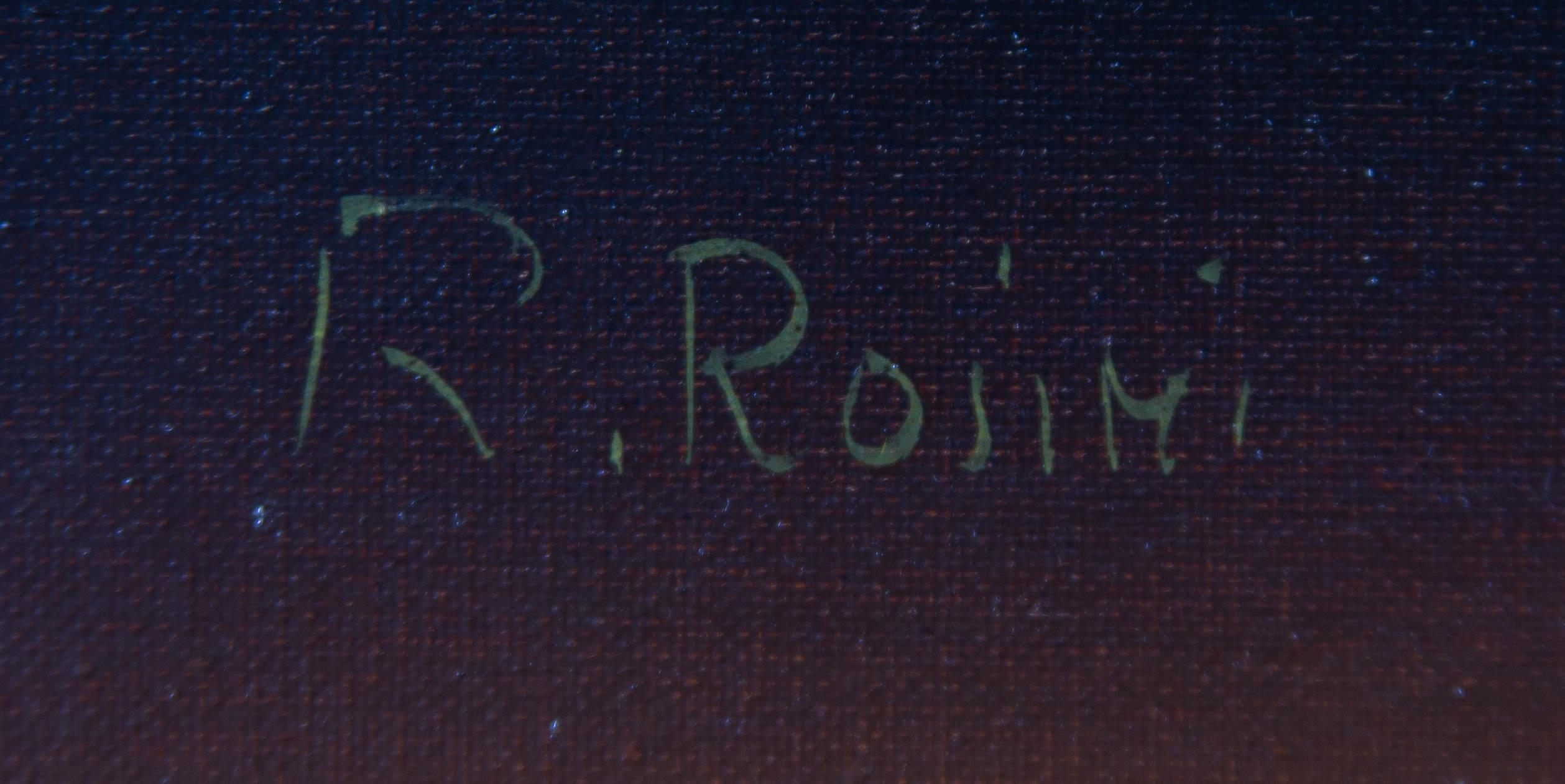 R. Rosini - Signed & Framed Mid 20th Century Oil, Dark Mantle 1