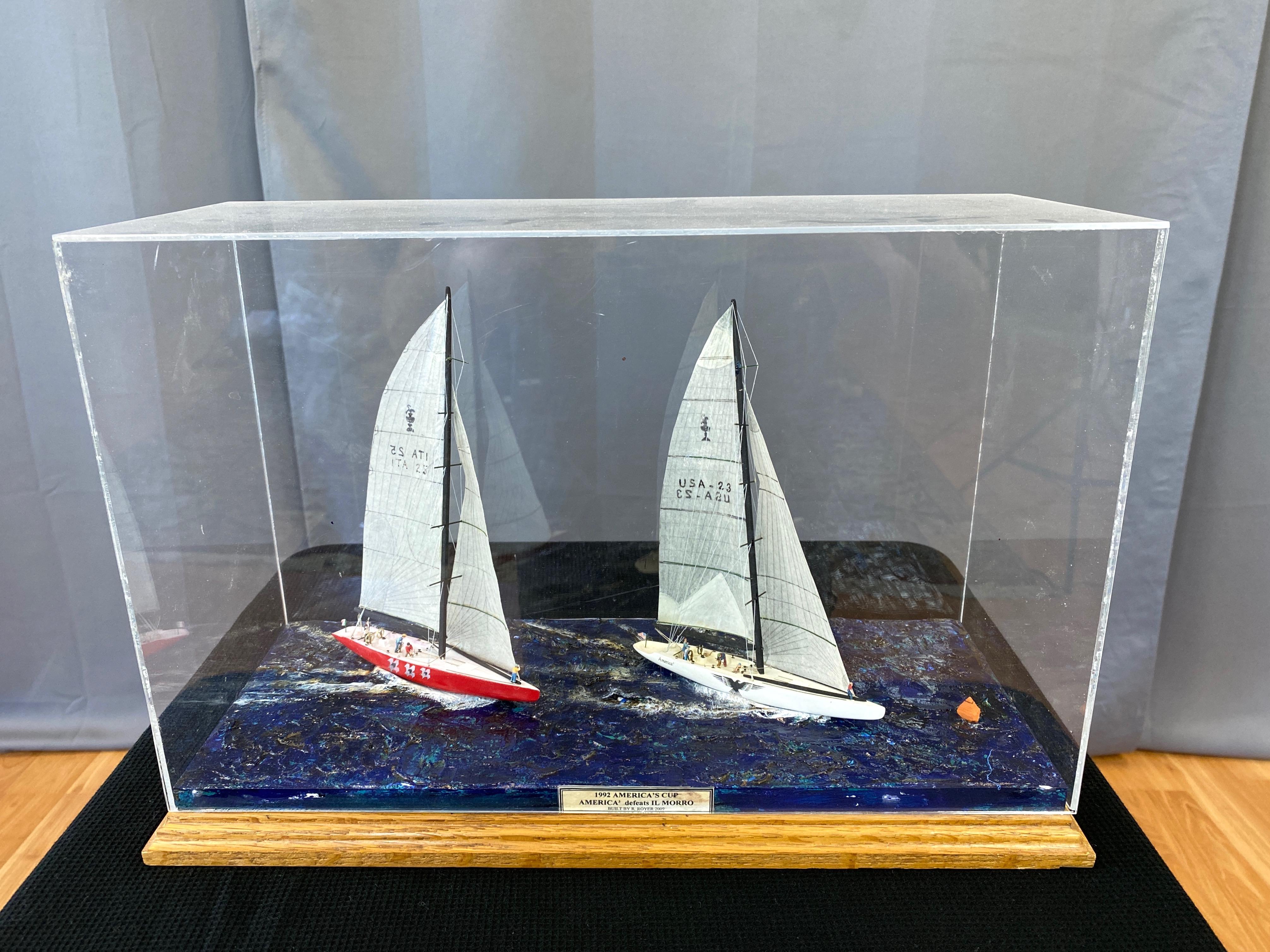 R. Royer 1992 28th America’s Cup Hand-Built Cased Diorama, 2009 In Good Condition In San Francisco, CA
