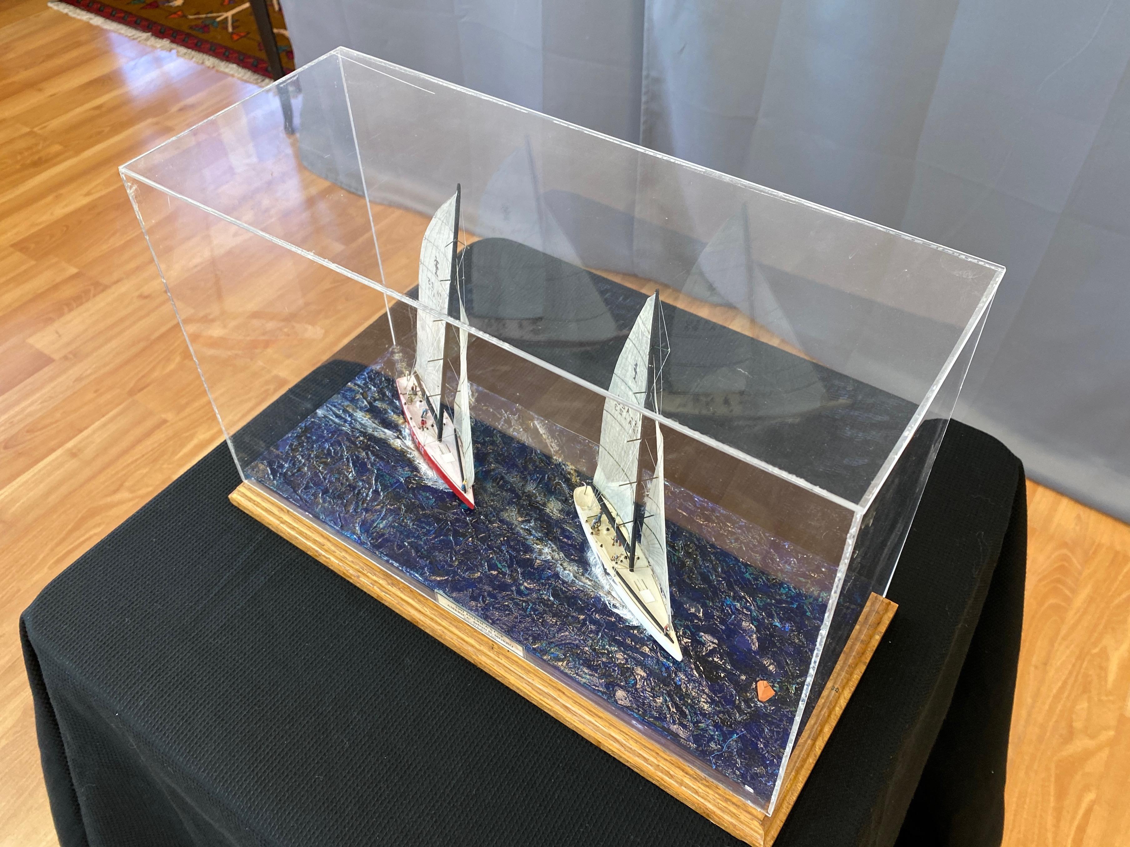 Contemporary R. Royer 1992 28th America’s Cup Hand-Built Cased Diorama, 2009