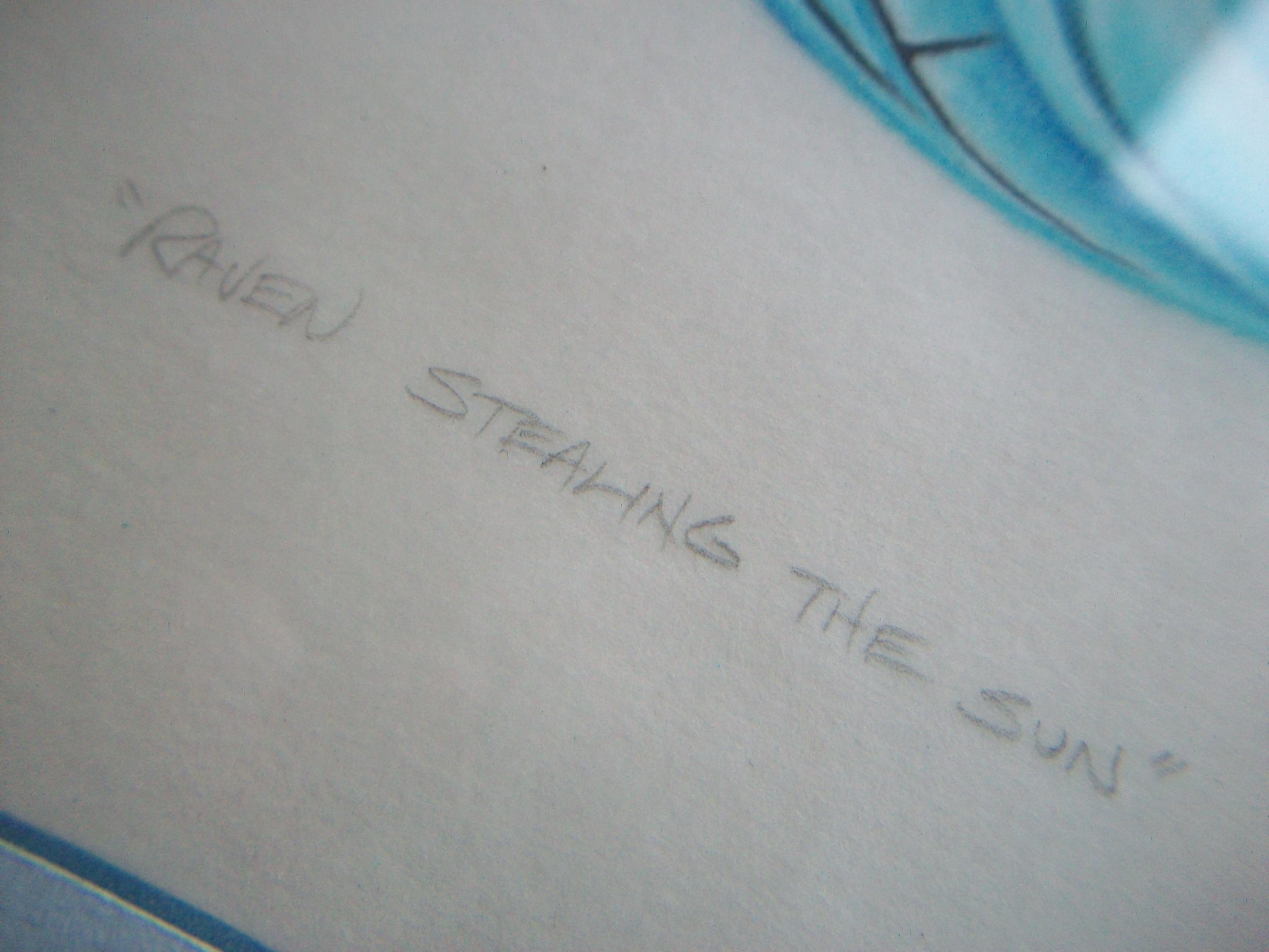 R. S. Macdonald, „Raven Stealing the Sun“, gerahmte Zeichnung, Kanada, ca. 2001 im Zustand „Gut“ im Angebot in Chatham, ON