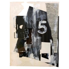 R. Scott Lalley "5" Made in 2014 Acrylic Paint, Ink and Paper Collage