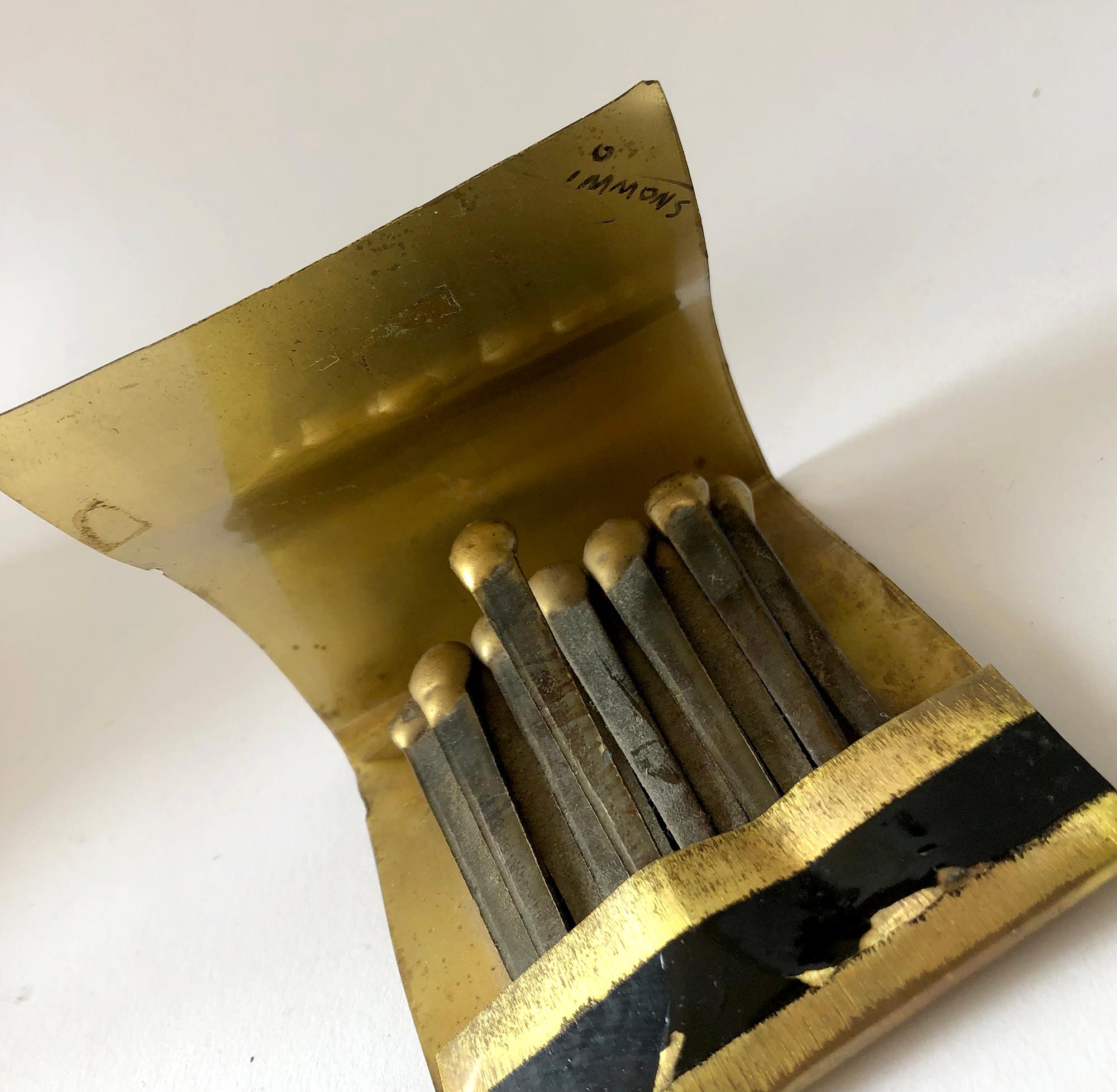 Mid-Century Modern R. Simmons 1970s Brass Matchbook Pop Art Sculpture