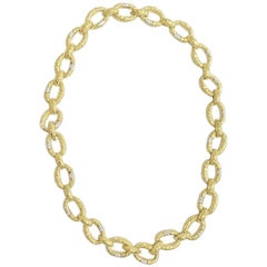 R. Stone Gold Diamond Large Link Necklace