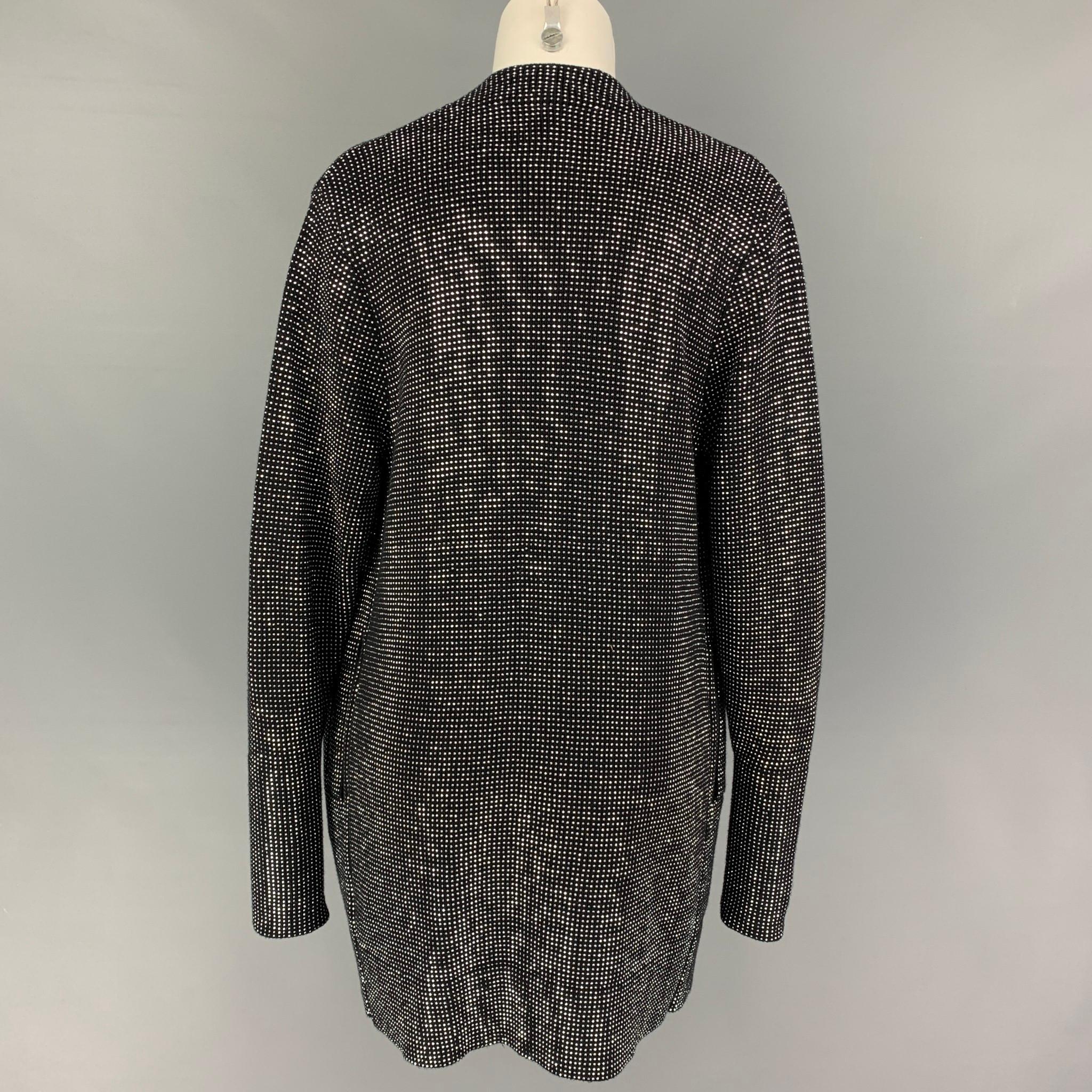 R t A Size S Black Silver Cotton Studded Open Front Cardigan In Excellent Condition In San Francisco, CA