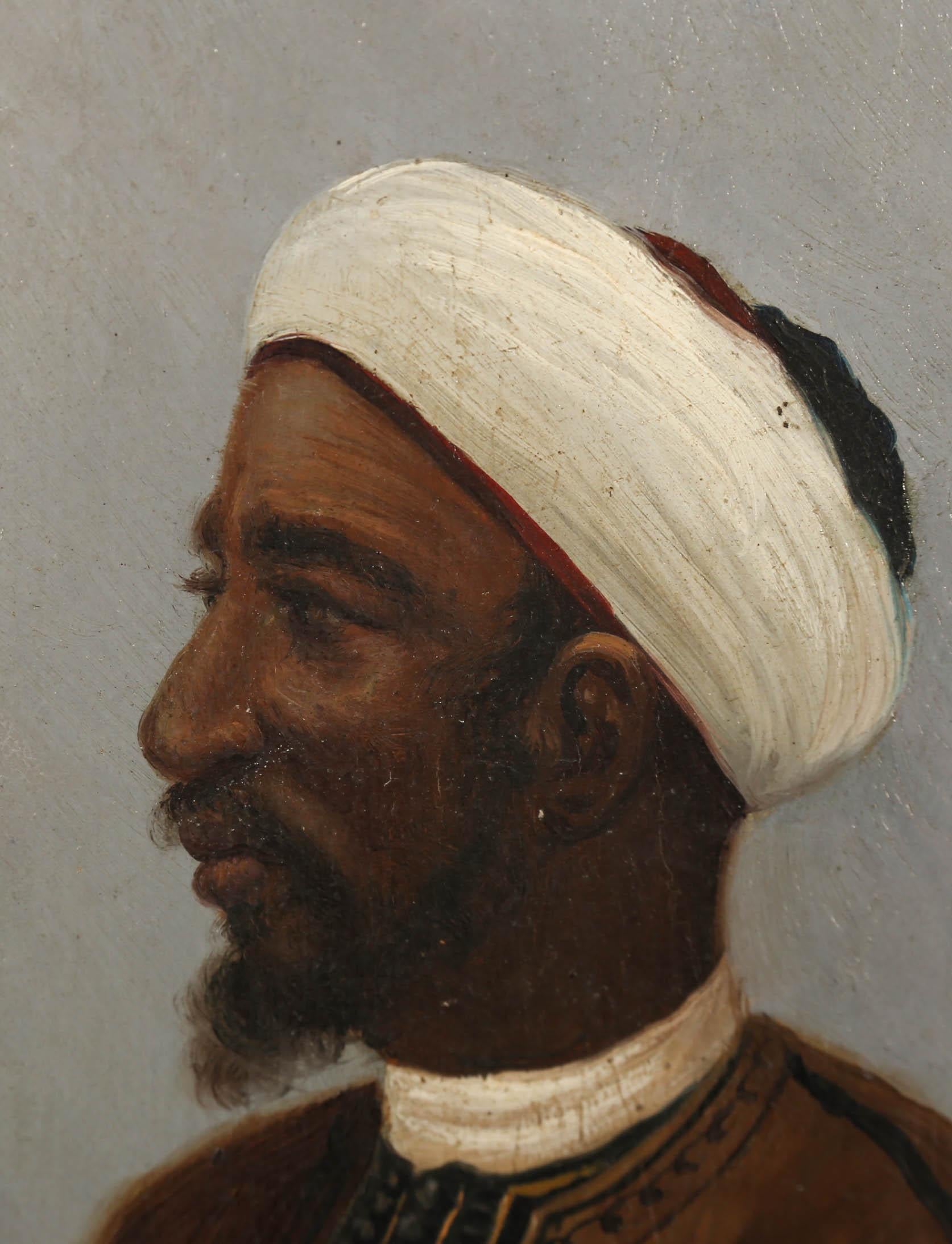 R. Trinidad - Olio dei primi del Novecento, Ritratto di un uomo nordafricano 4