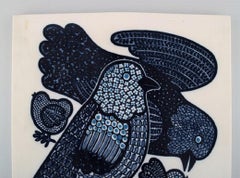 R. Ussikinon for Arabia, Glazed Ceramic Wall Plaque with Pair of Birds