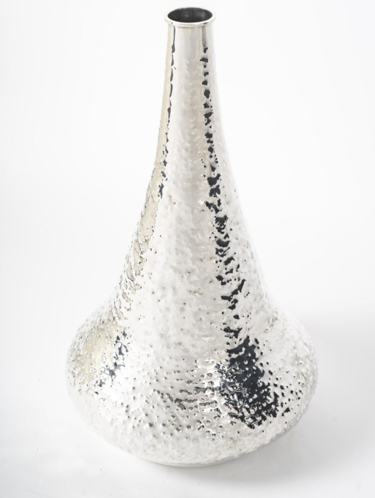 R. VALLE – Large 20th Century Solid Silver Vase – Northern Italy For Sale 1