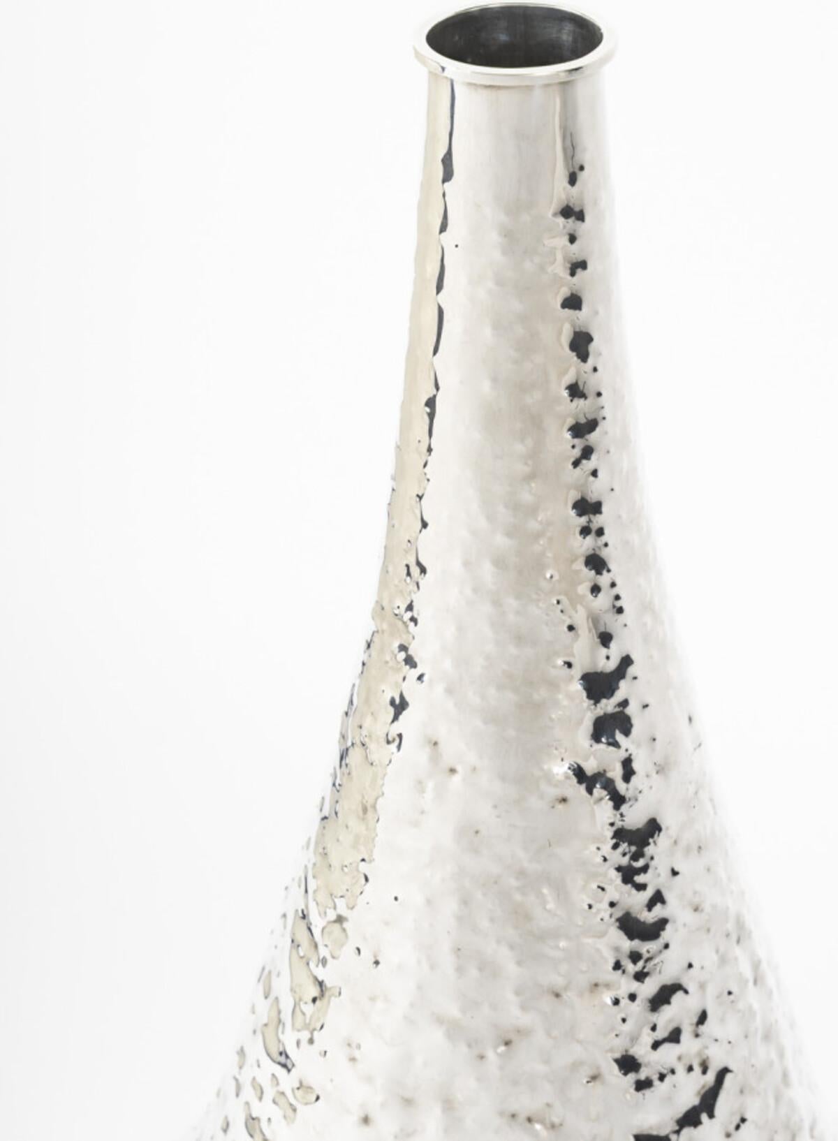 R. VALLE – Large 20th Century Solid Silver Vase – Northern Italy For Sale 3