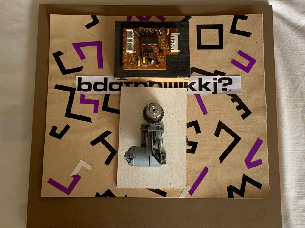 Plastic R. Volpini, Collage with electronic parts, mixed media, 1960s For Sale