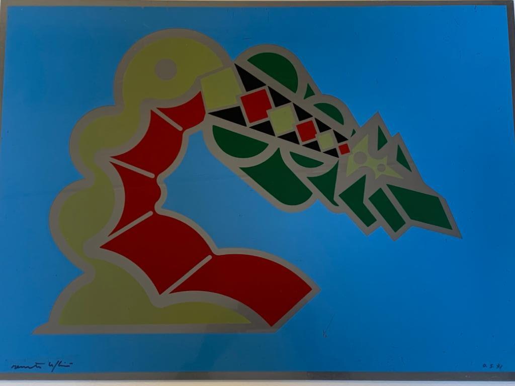 R. Volpini, Traumhaftes Element, Siebdruck auf Kunststoff, 1970er Jahre im Angebot 1