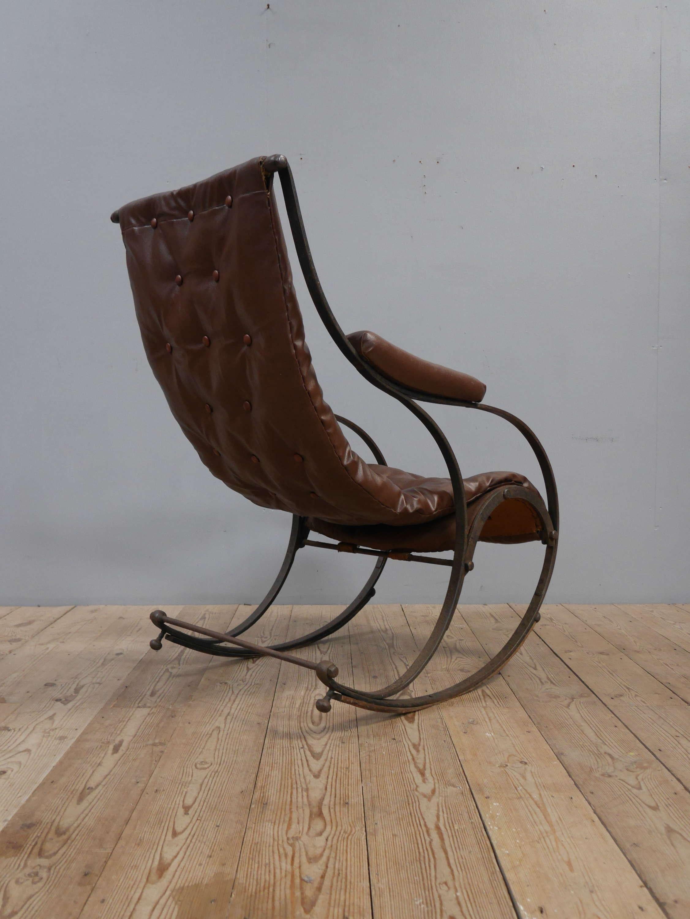 R W Winfield Iron Rocking Chair c1870 2