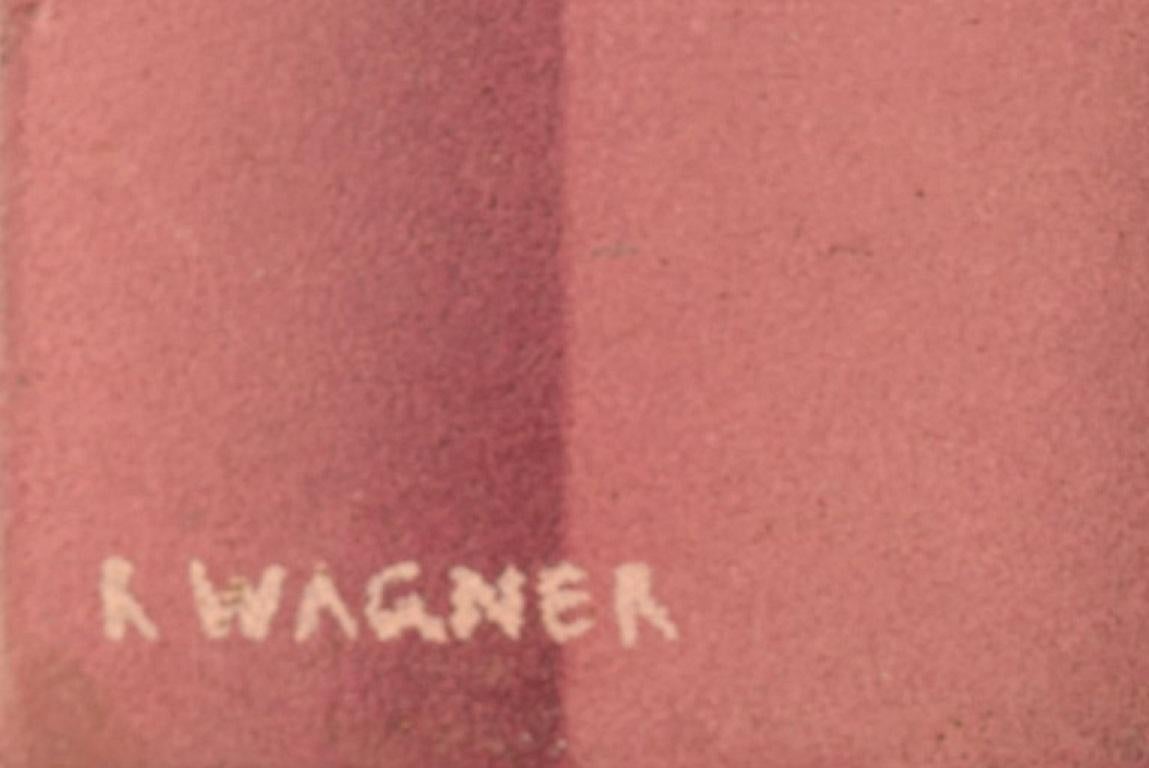 R. Wagner, europäischer Künstler, Öl auf Karton, Geometrische Komposition, datiert 1970 im Zustand „Hervorragend“ im Angebot in København, Copenhagen