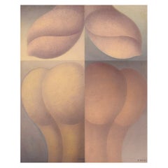 R. Wagner, European Artist, Oil on Board, Geometric Composition, Dated 1970