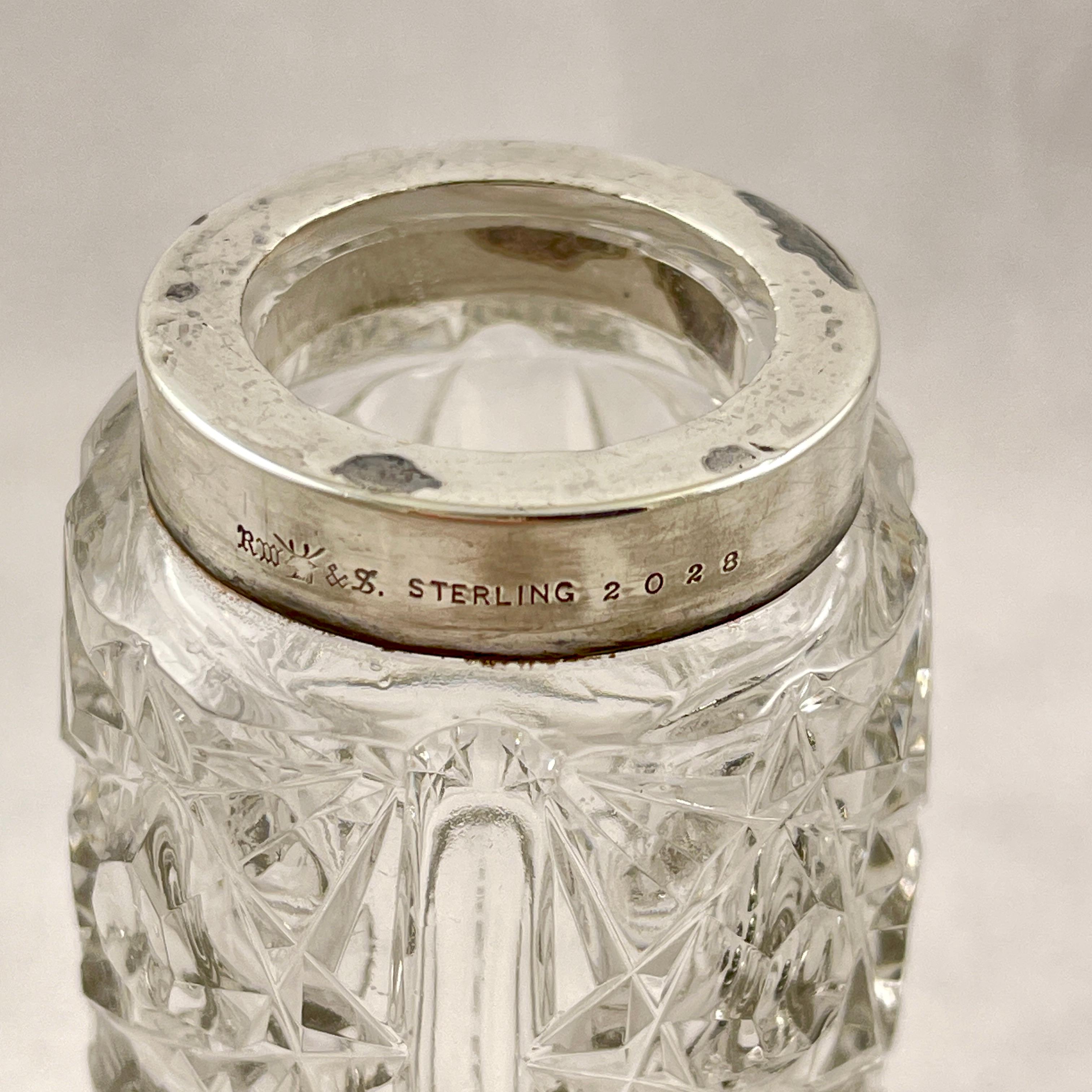 R. Wallace & Sons Azucarero de cristal y plata de ley en venta 1