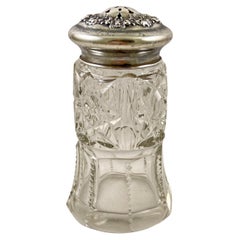 Sucrier en cristal et argent sterling R. Wallace & Sons