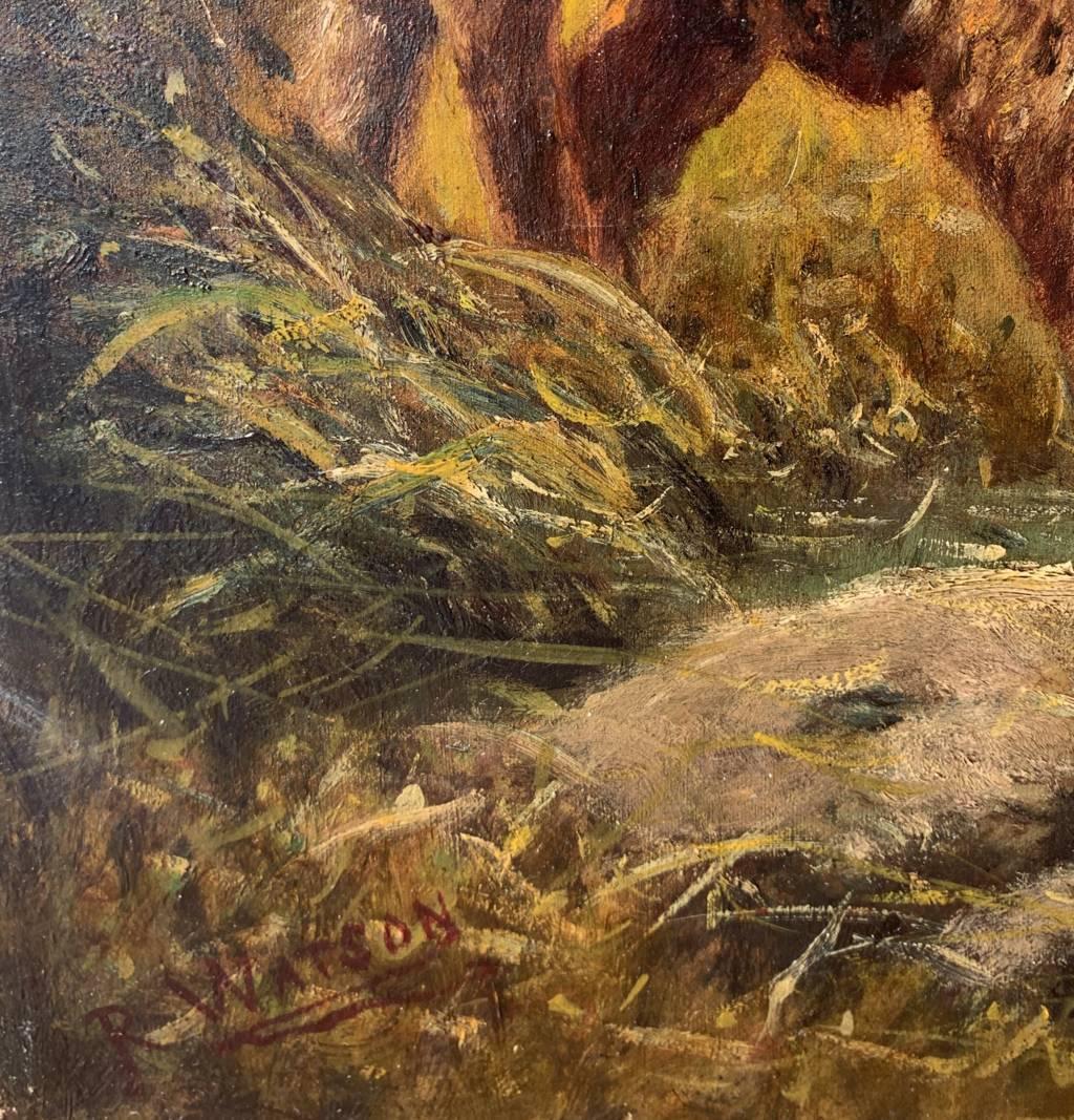 R. Watson ( Britischer Maler) – Landschaftsmalerei des 19. Jahrhunderts – Hochlandrinder im Angebot 8