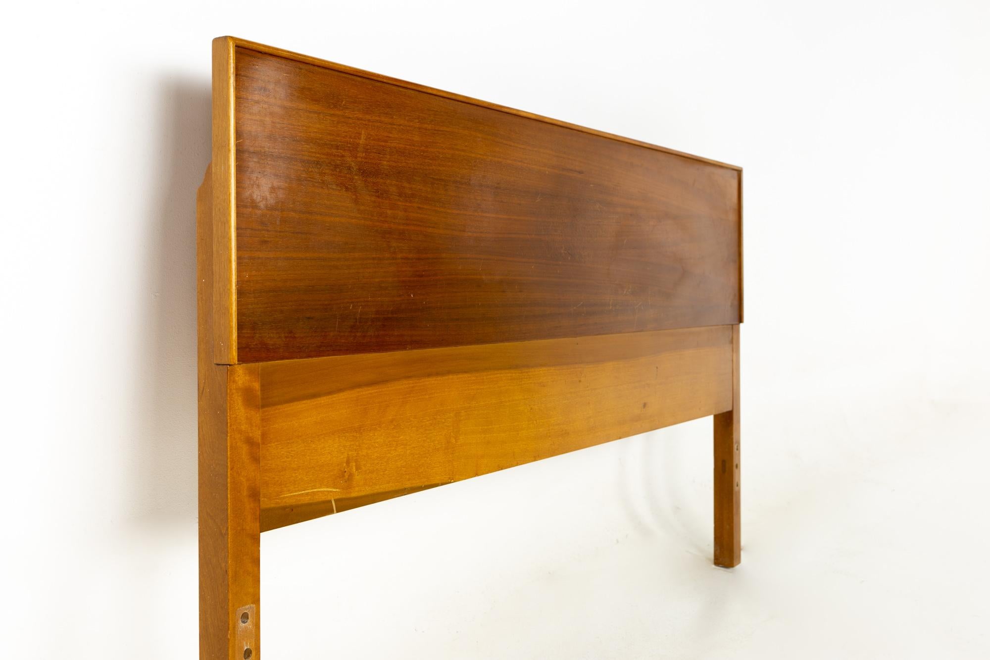 R-Way mid century walnut full size headboard
This headboard measures: 56.75 wide x 1 deep x 33 inches high

All pieces of furniture can be had in what we call restored vintage condition. That means the piece is restored upon purchase so it’s free