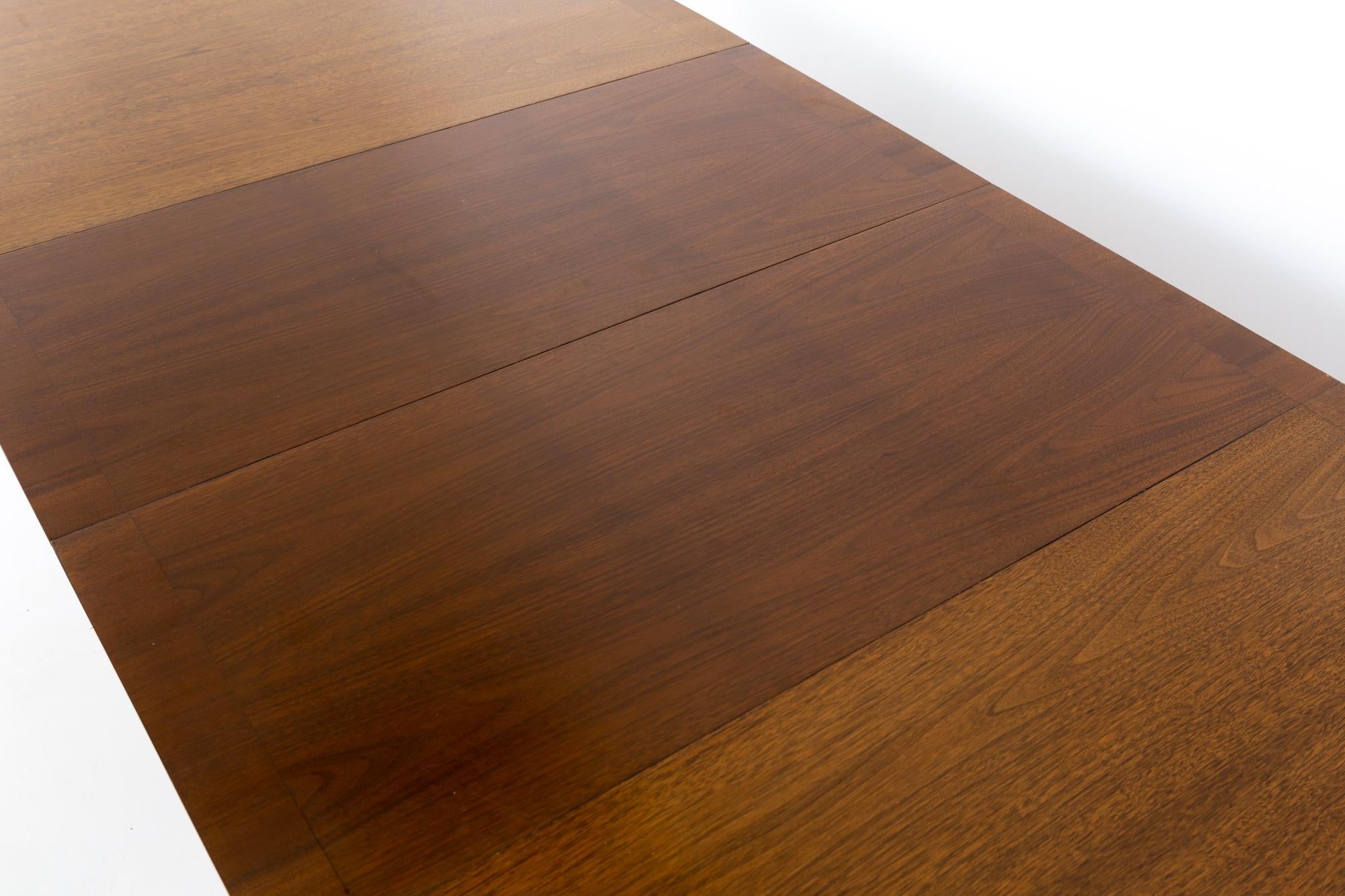 R-Way Mid Century Walnut Inlaid Rounded Oval 10 Person Dining Table 5