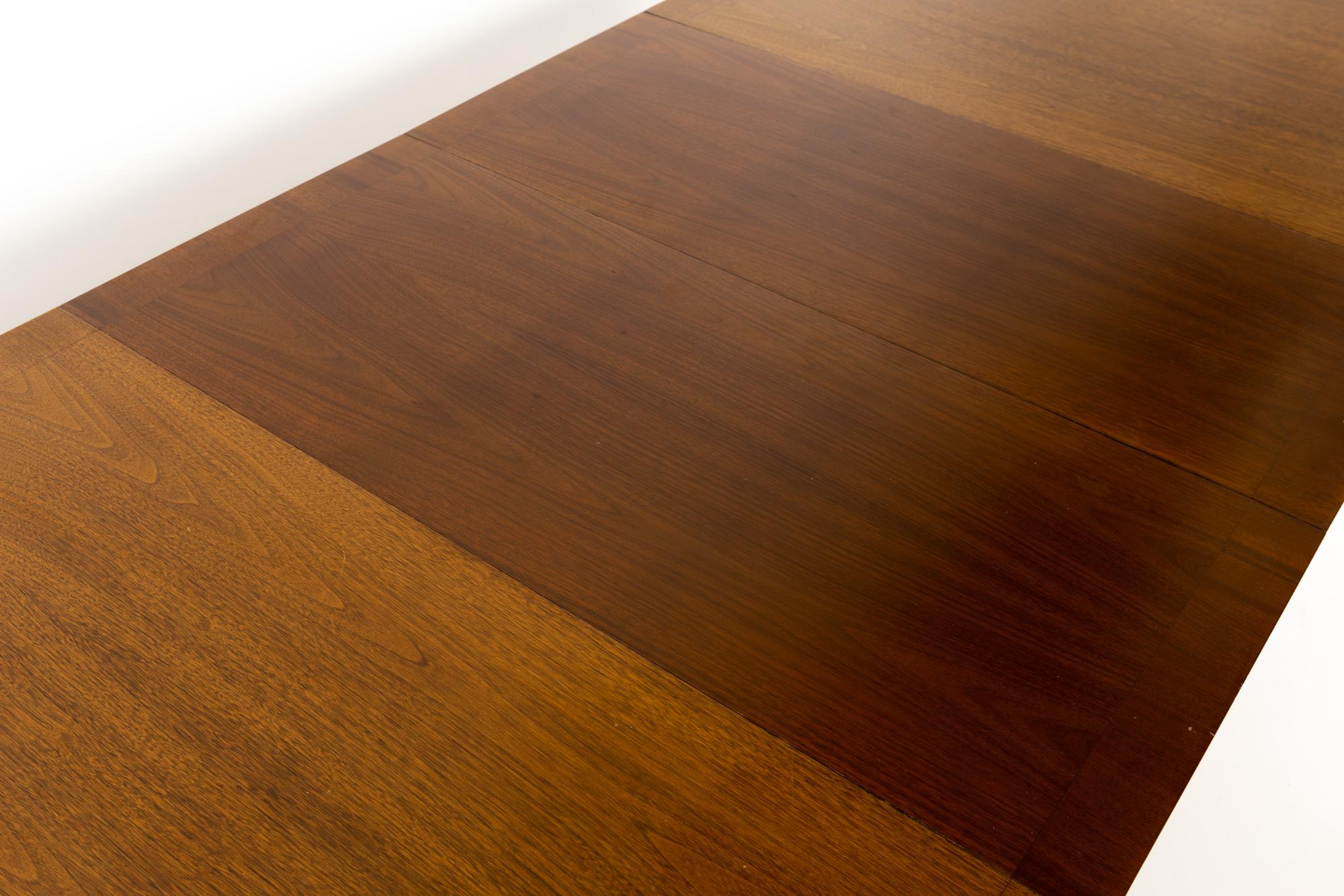 R-Way Mid Century Walnut Inlaid Rounded Oval 10 Person Dining Table 6
