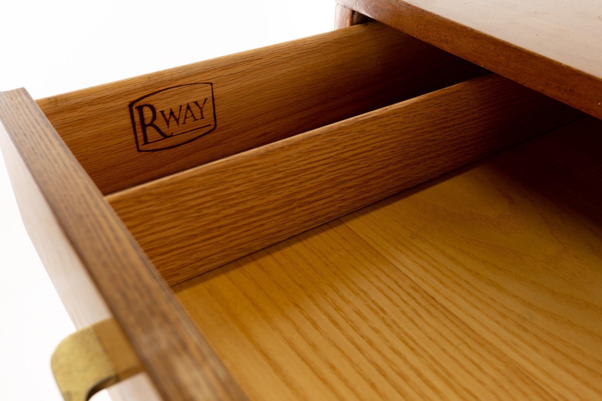 R-Way Mid Century Honey Walnut 7-Drawer Highboy Dresser 4