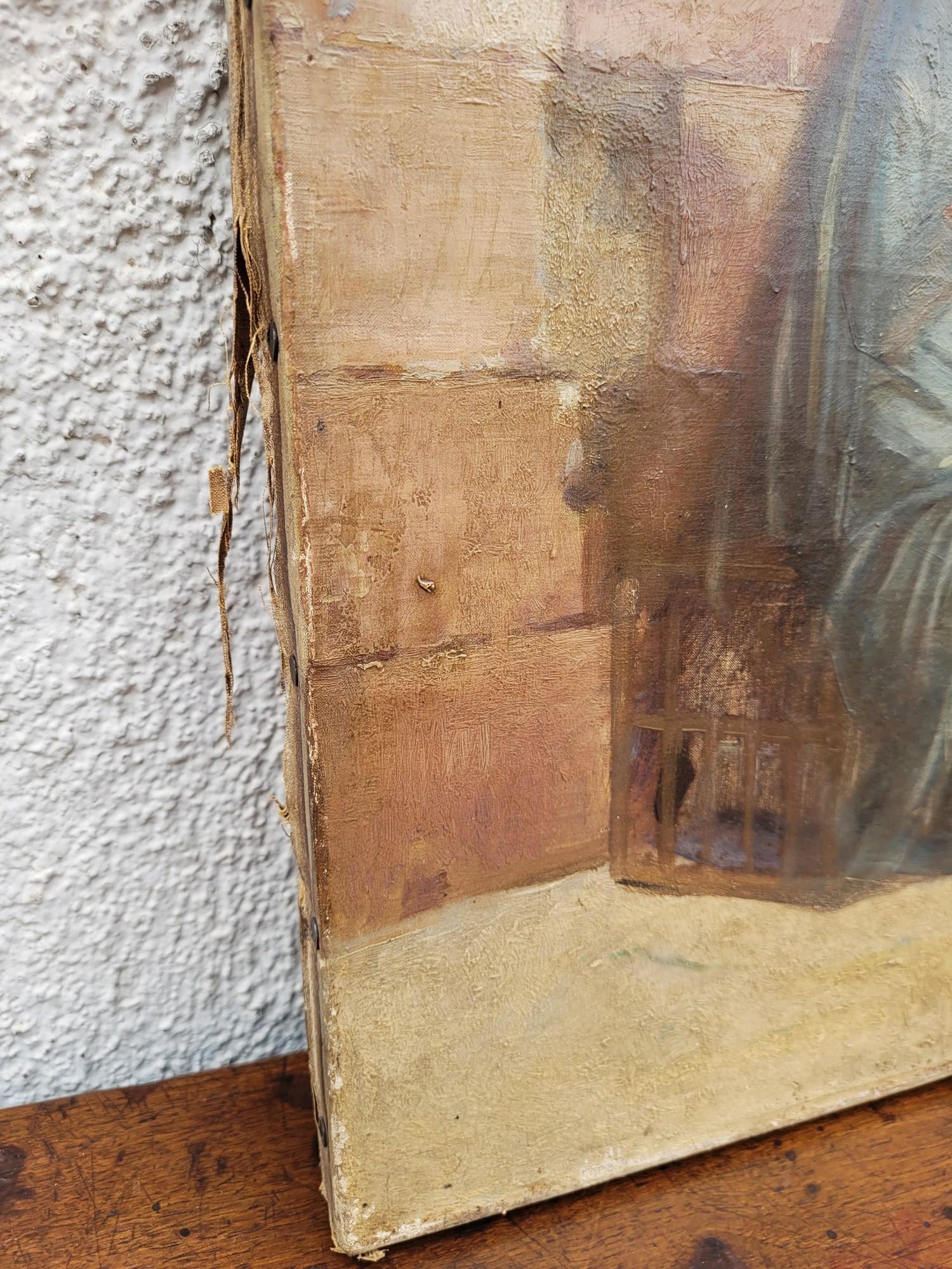 R Weisse, scène de rue, peinture orientaliste, fin 19e début 20e siècle en vente 4