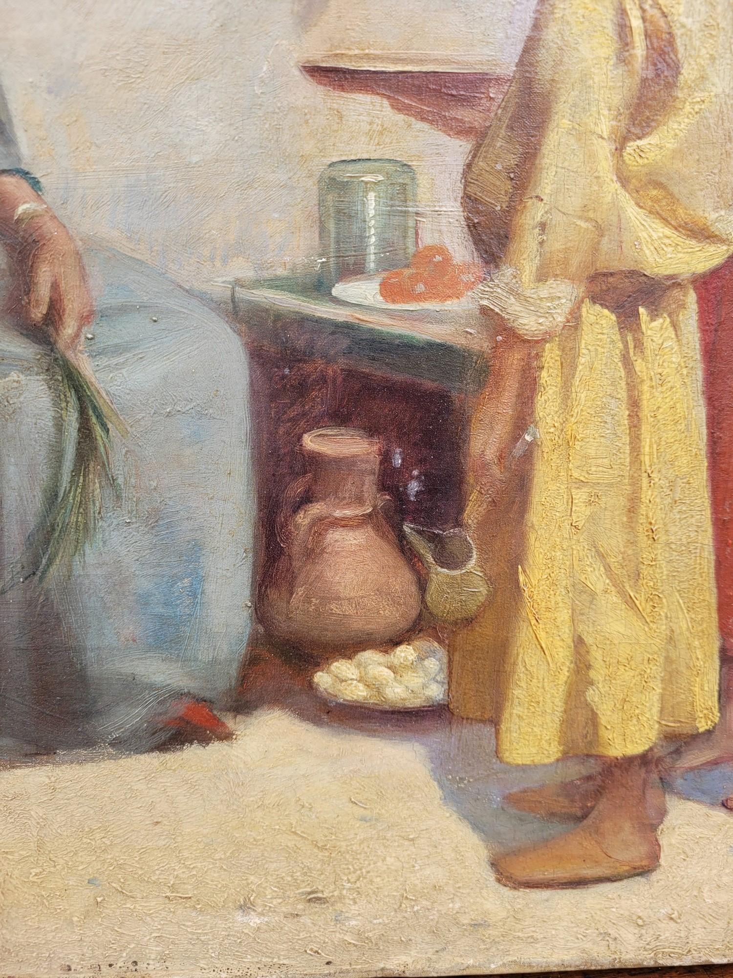 Mauresque R Weisse, scène de rue, peinture orientaliste, fin 19e début 20e siècle en vente