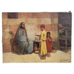 R Weiss, Scena di strada, Pittura orientalista, Fine XIX inizio XX secolo