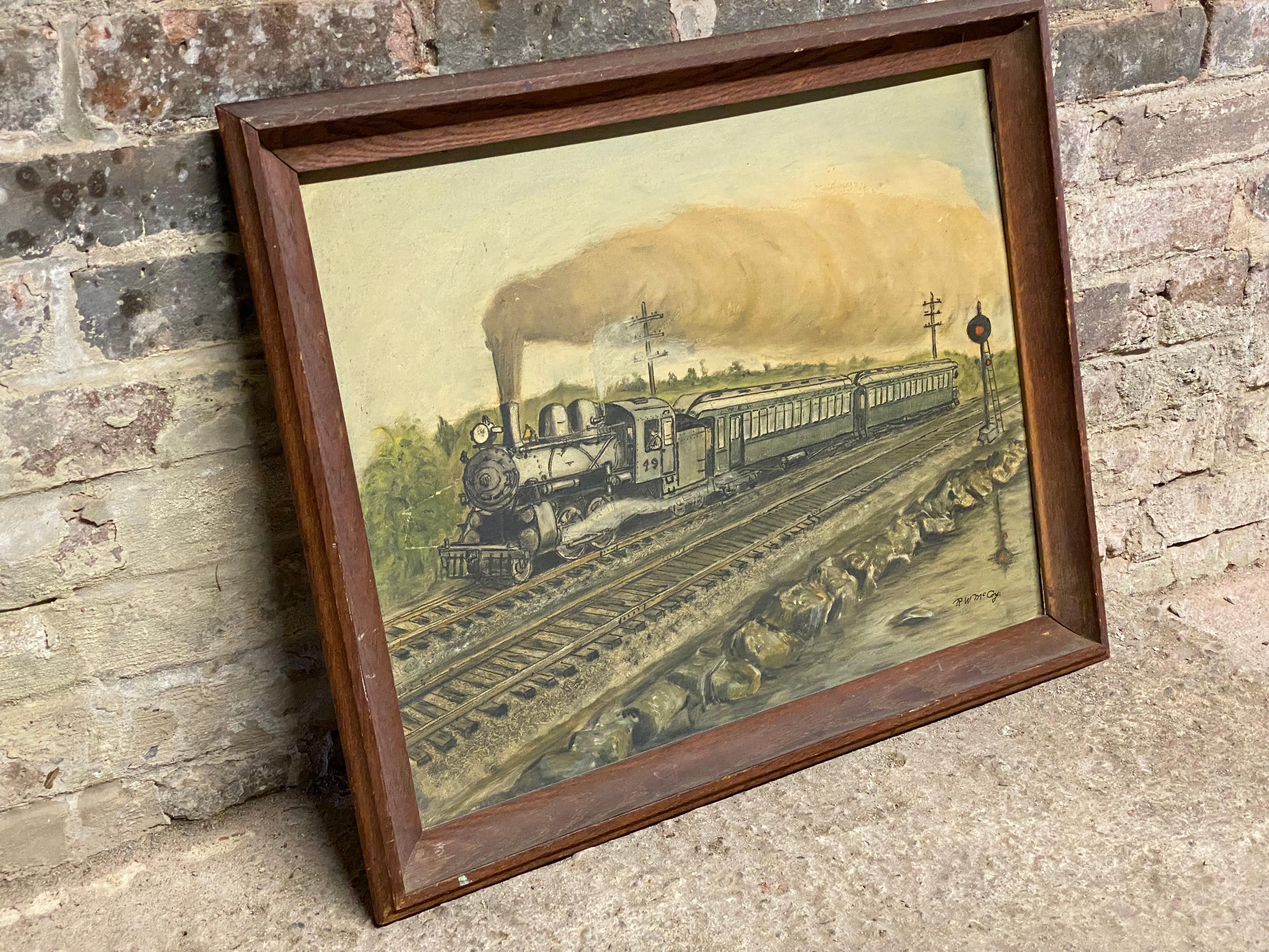 Industrial R Wilson McCoy, New York Central Railroad Locomotive Painting For Sale