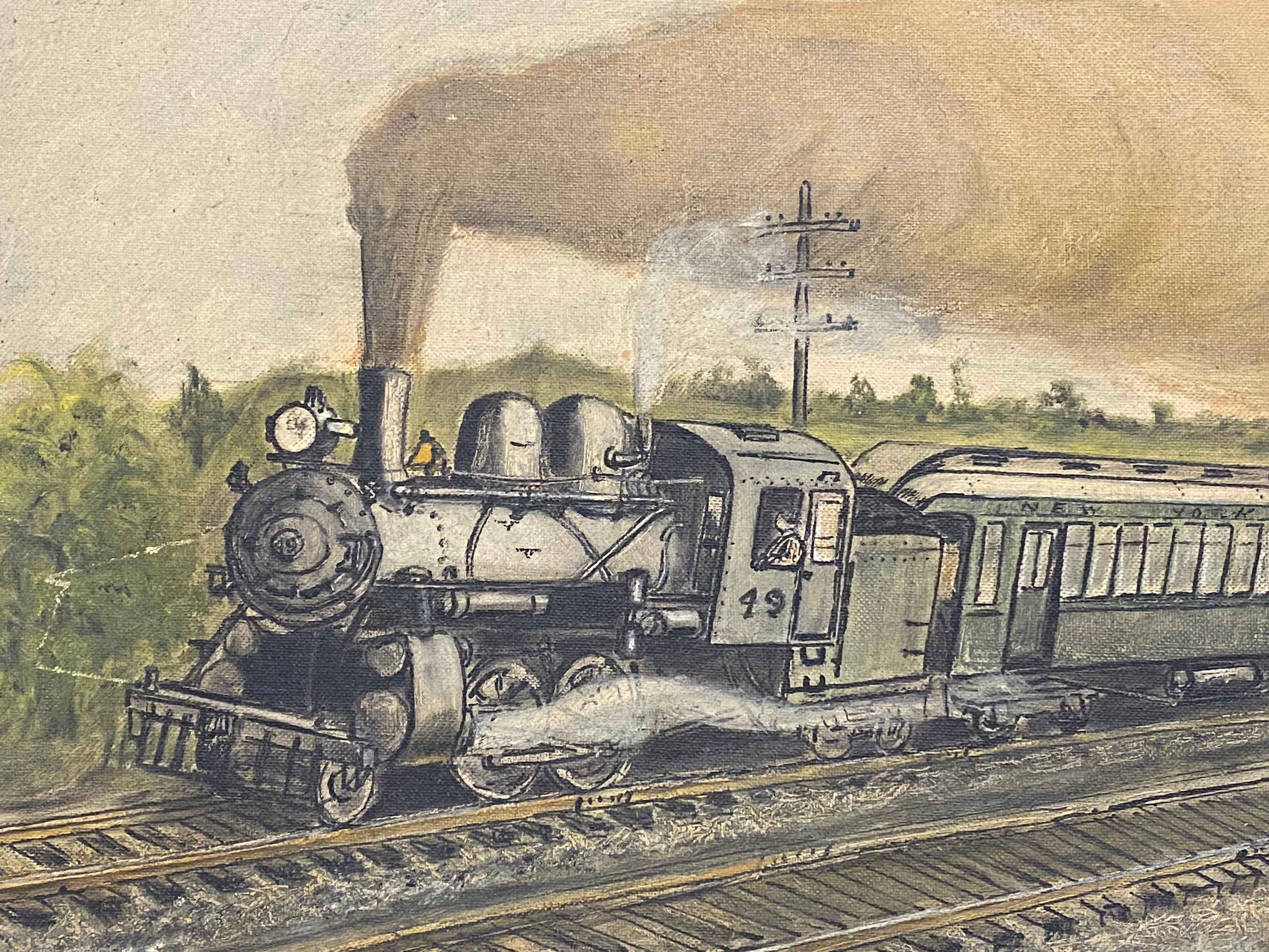 American R Wilson McCoy, New York Central Railroad Locomotive Painting For Sale