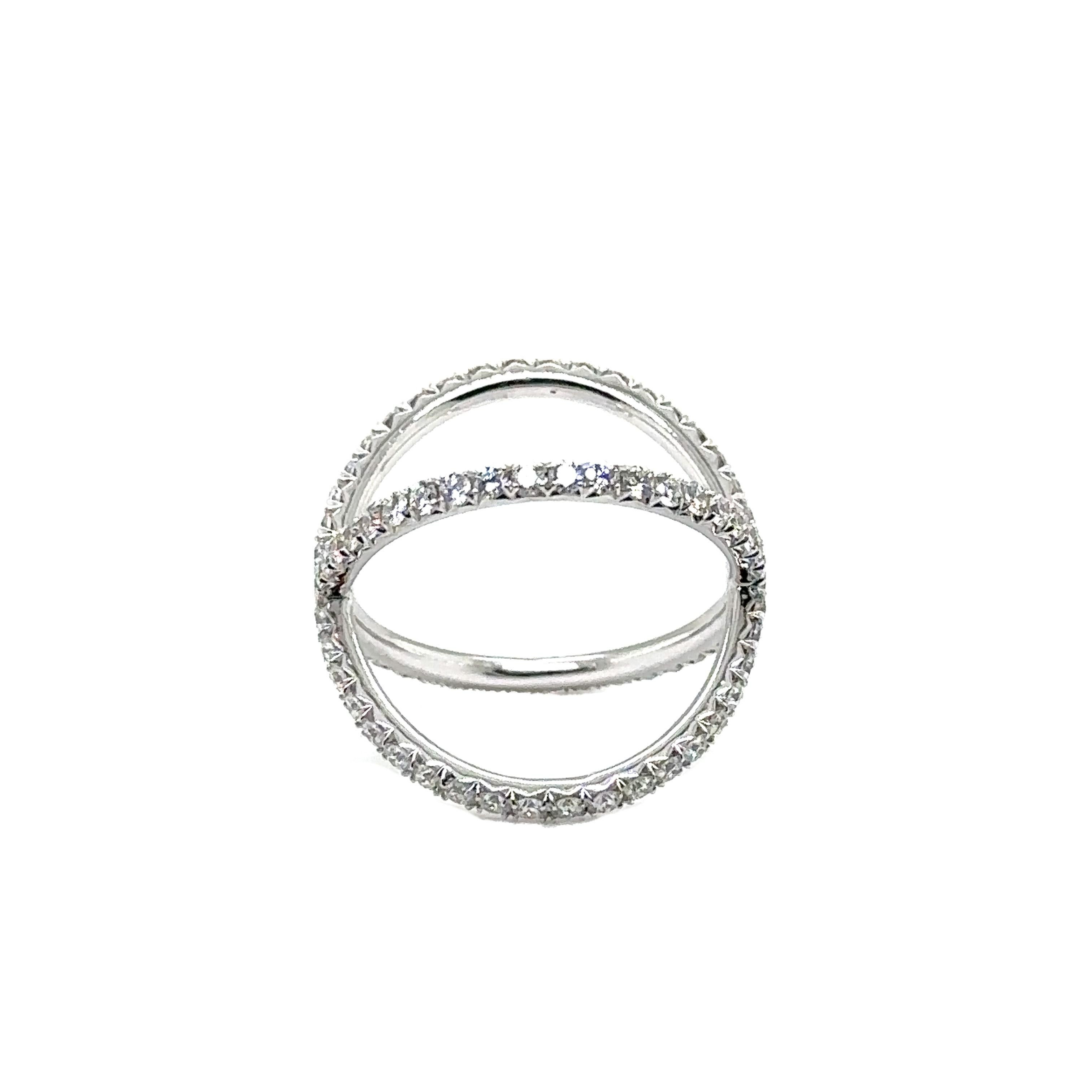 R-X RING - 18K WHITE GOLD X RING with DIAMONDS  For Sale 3