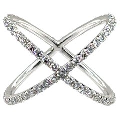 R-X RING - 18K WHITE GOLD X RING with DIAMONDS 