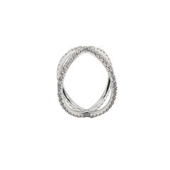 R-X RING 6.5- 18K WHITE GOLD X RING with DIAMONDS