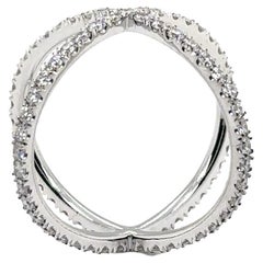 R-X RING 6.5- 18K WHITE GOLD X RING with DIAMONDS