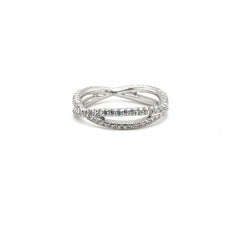 R-XN100 - 18K WHITE GOLD RING with DIAMONDS