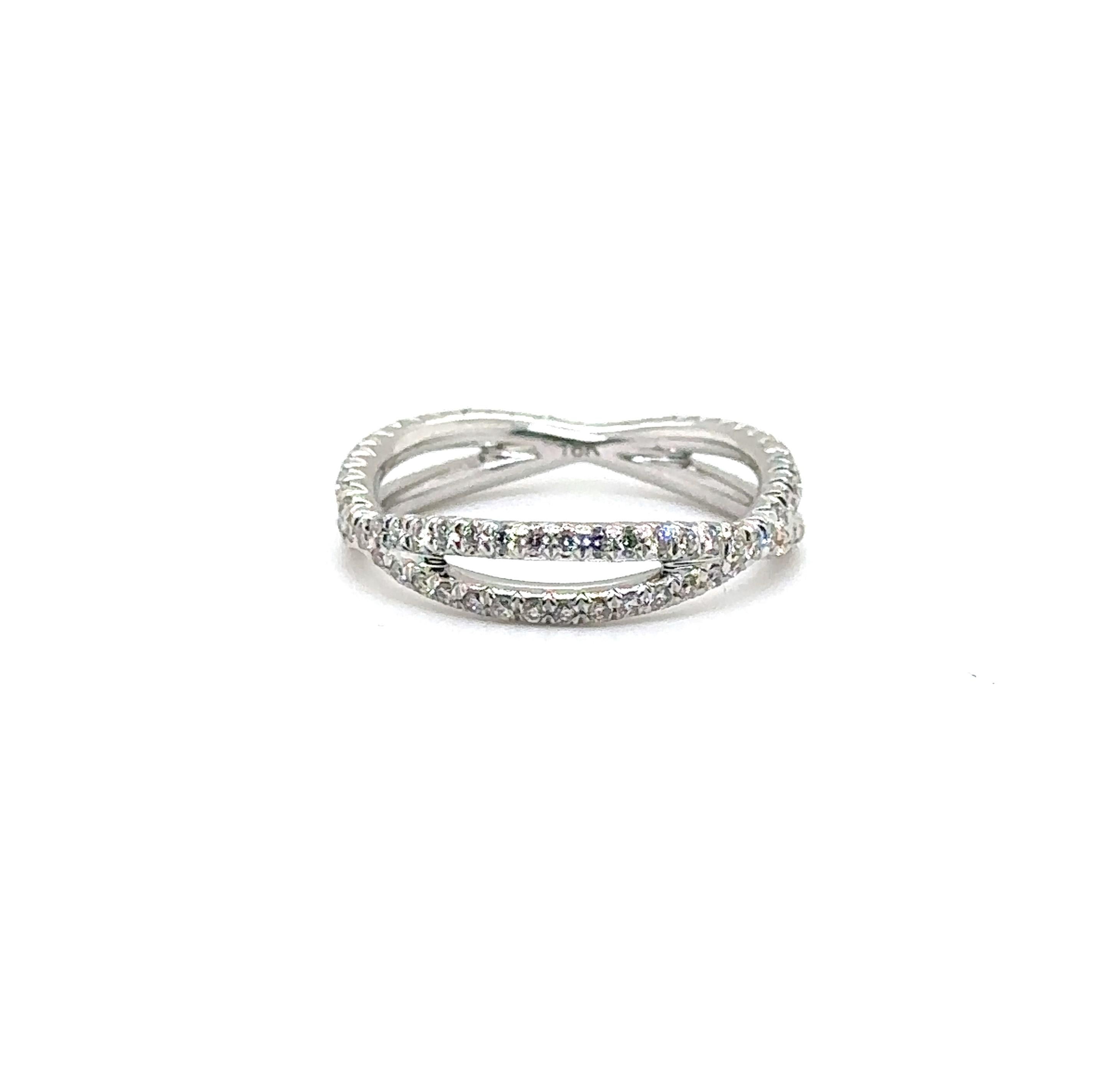 Modern R-XN100 - 18K WHITE GOLD RING with DIAMONDS   For Sale
