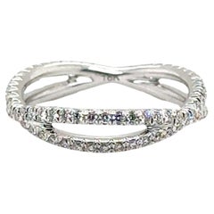 R-XN100 - 18K WHITE GOLD RING with DIAMONDS  