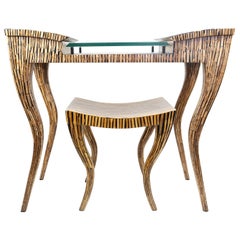 R & Y Augousti Bamboo Desk and Bench