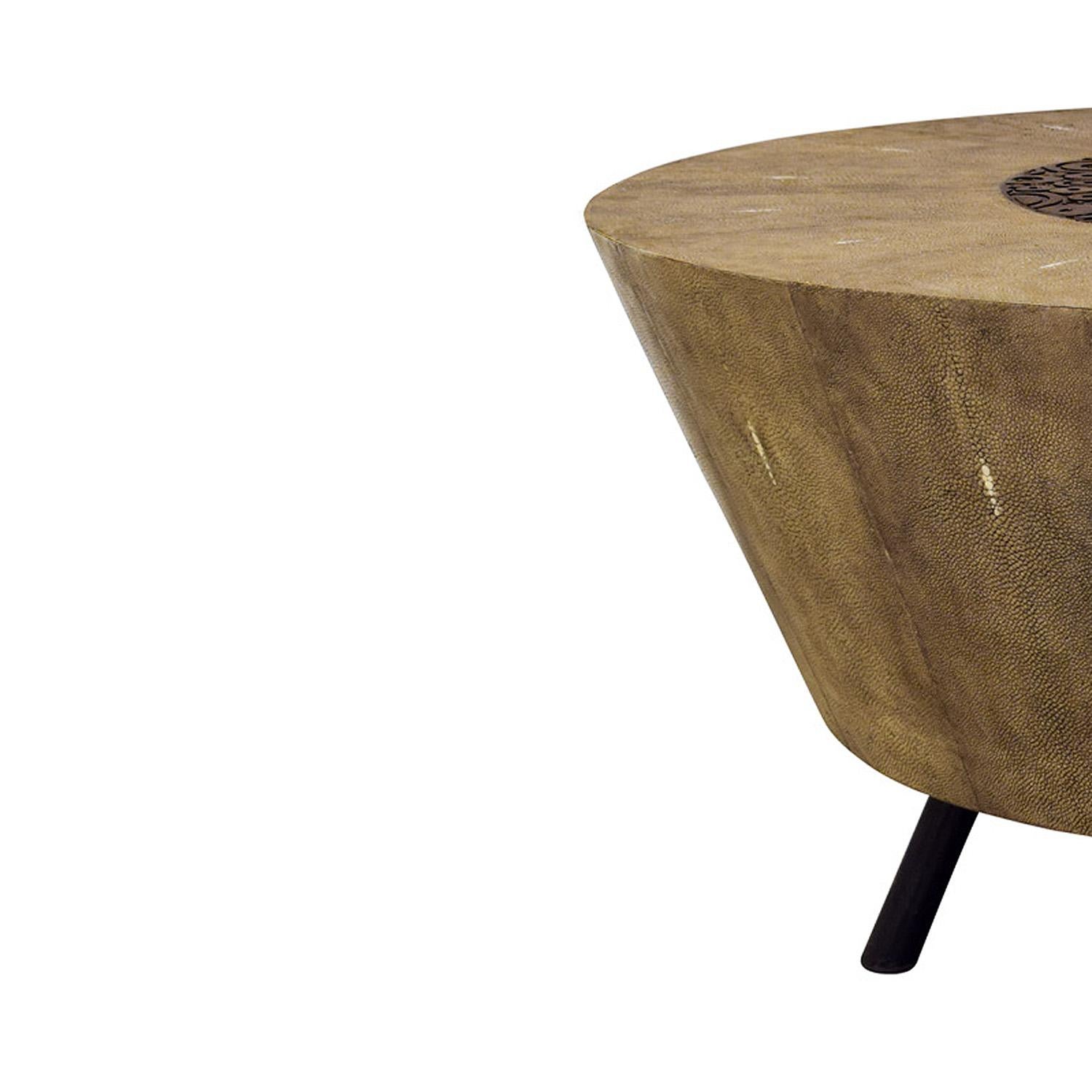 Français Table basse R & Y Augousti en galuchat et bronze, 2010 « Signé » en vente
