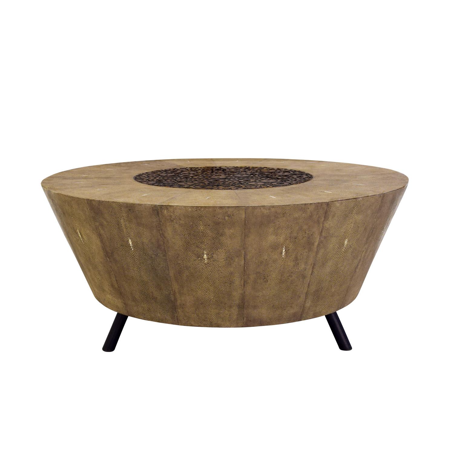 R & Y Augousti Coffee Table in Shagreen and Bronze, 2010 'Signed'